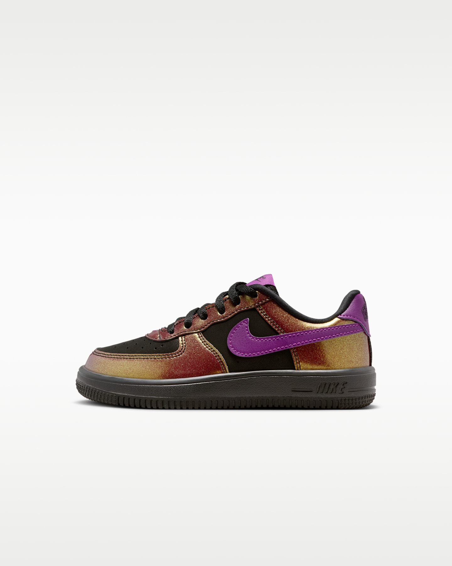 Детские кроссовки Nike Air Force 1 LV8, цвет: Чёрный / Ягодный — фото 9