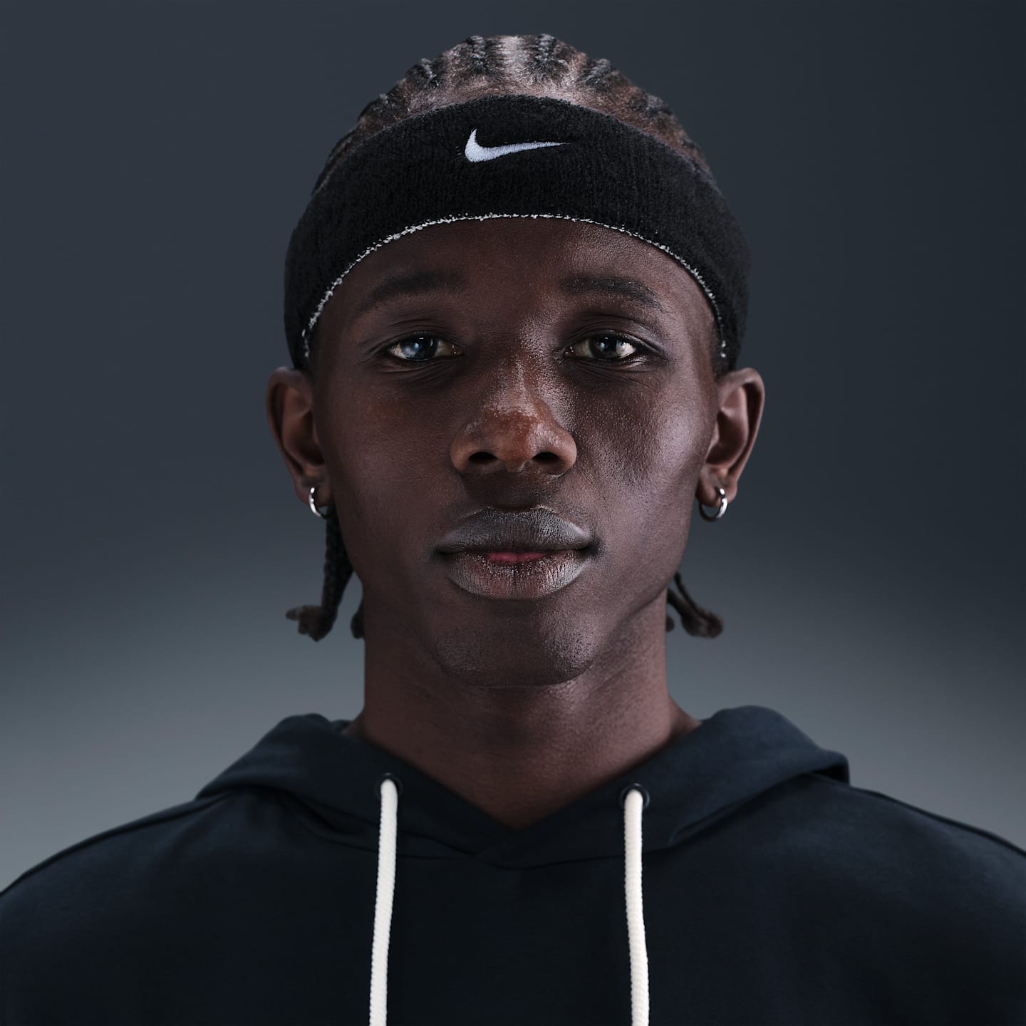 Двусторонняя повязка на голову Nike Swoosh Classic, цвет: Чёрный — фото 1