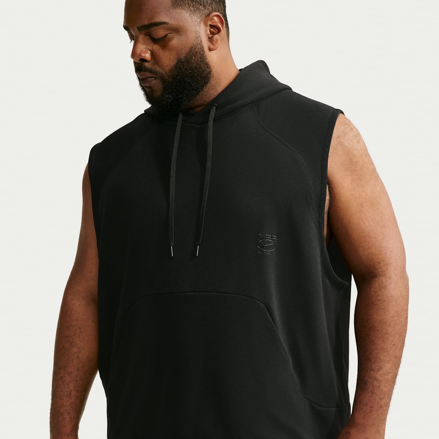 Мужское худи Nike N.A.C. Dri-FIT Fleece Sleeveless Training, цвет: Чёрный — фото 6
