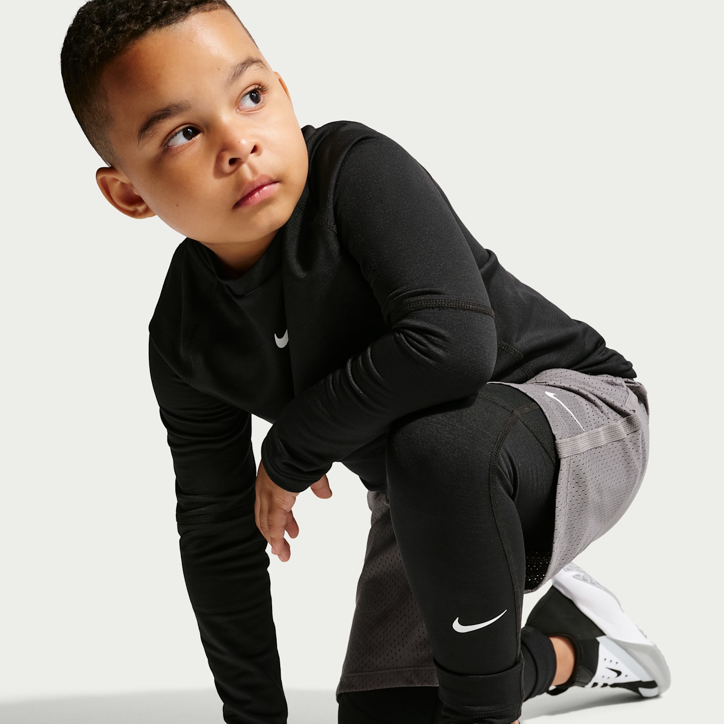 Детские утеплённые тайтсы Nike Pro Dri-FIT, цвет: Чёрный — фото 4