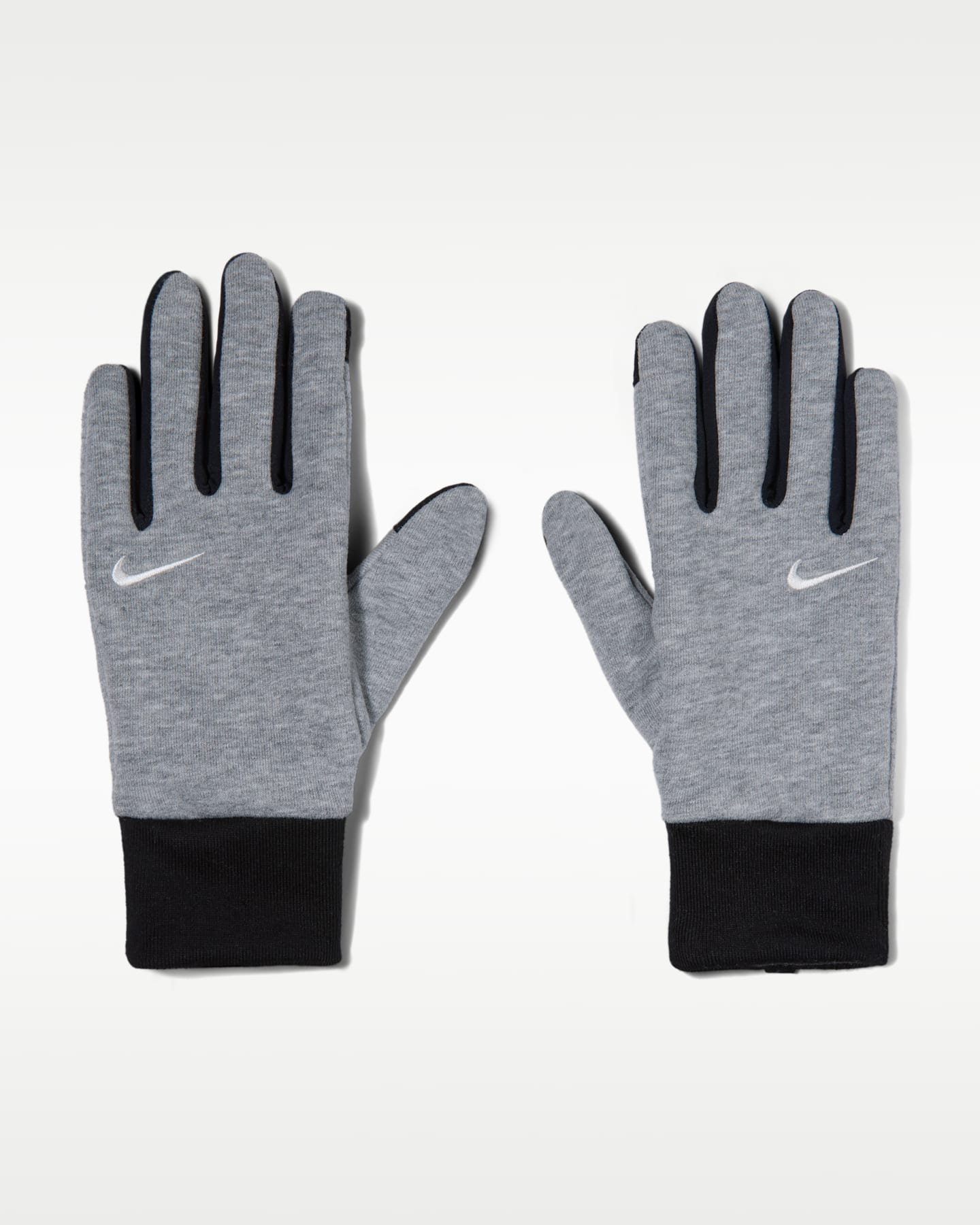 Женские перчатки Nike Studio Fleece Gloves (1 Pair), цвет: Серый меланжевый / Молочный — фото 4