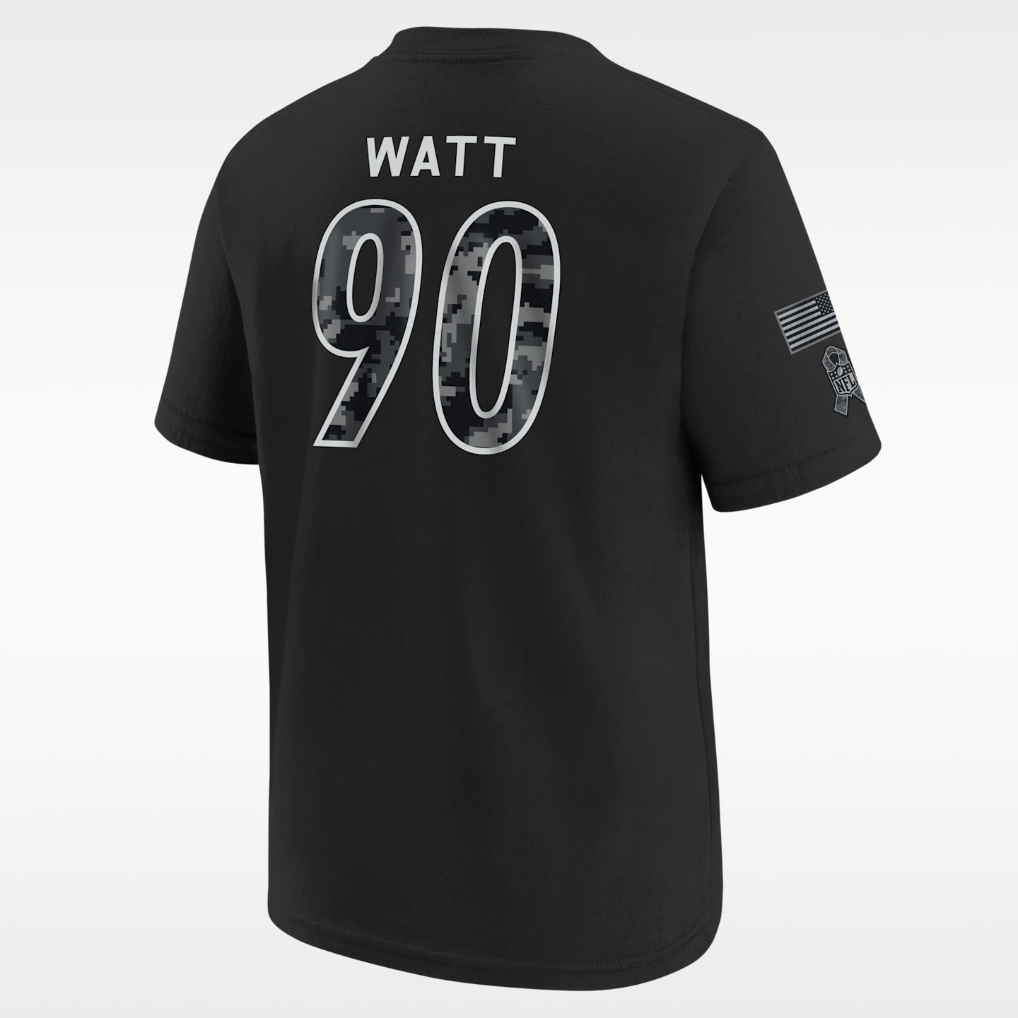 Детская футболка Nike T.J. Watt Pittsburgh Steelers Salute to Service NFL, цвет: Чёрный — фото 2