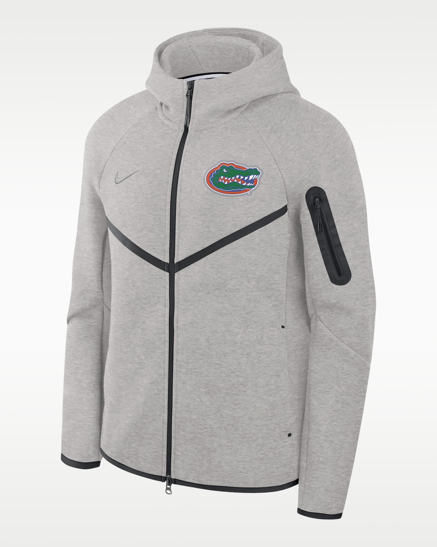 Мужская куртка с капюшоном на молнии Nike Florida Gators Tech Fleece Windrunner, цвет: Серый — фото 3