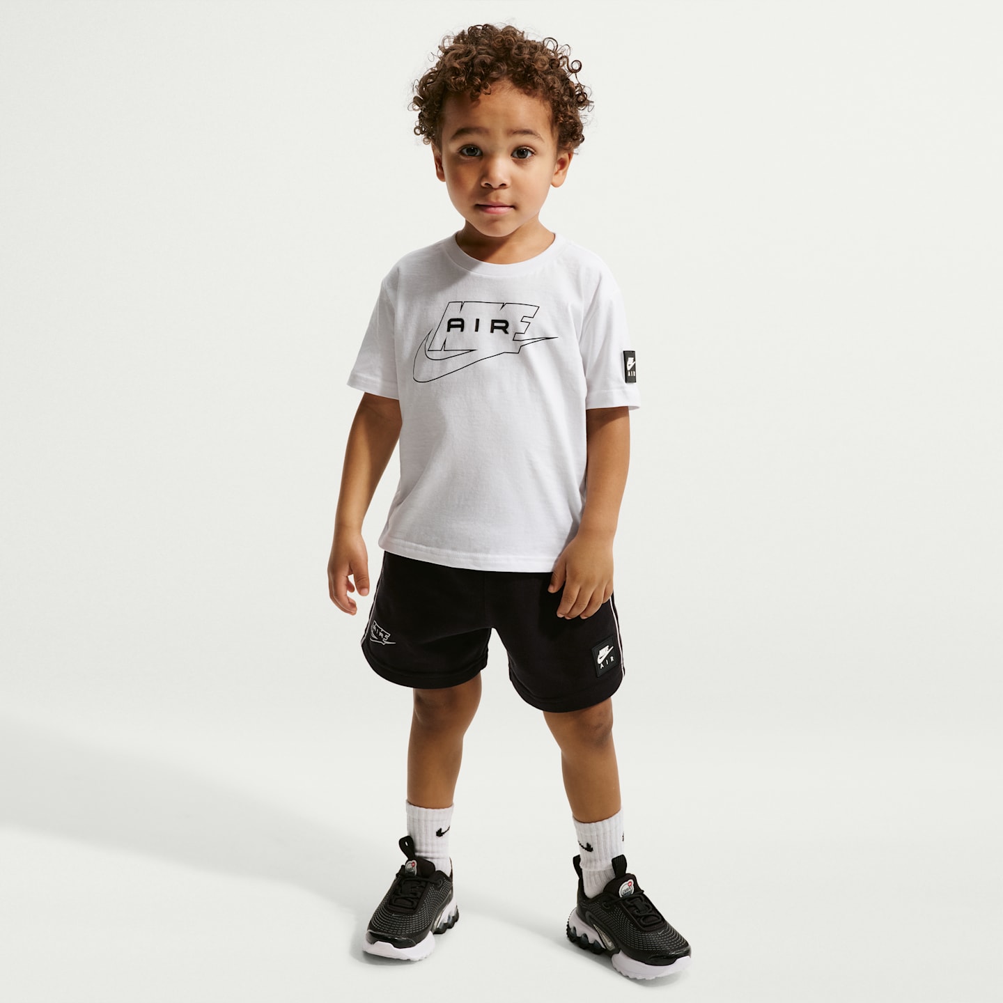 Детский комплект Nike Air Toddler 2-Piece French Terry Shorts Set, цвет: Чёрный — фото 1