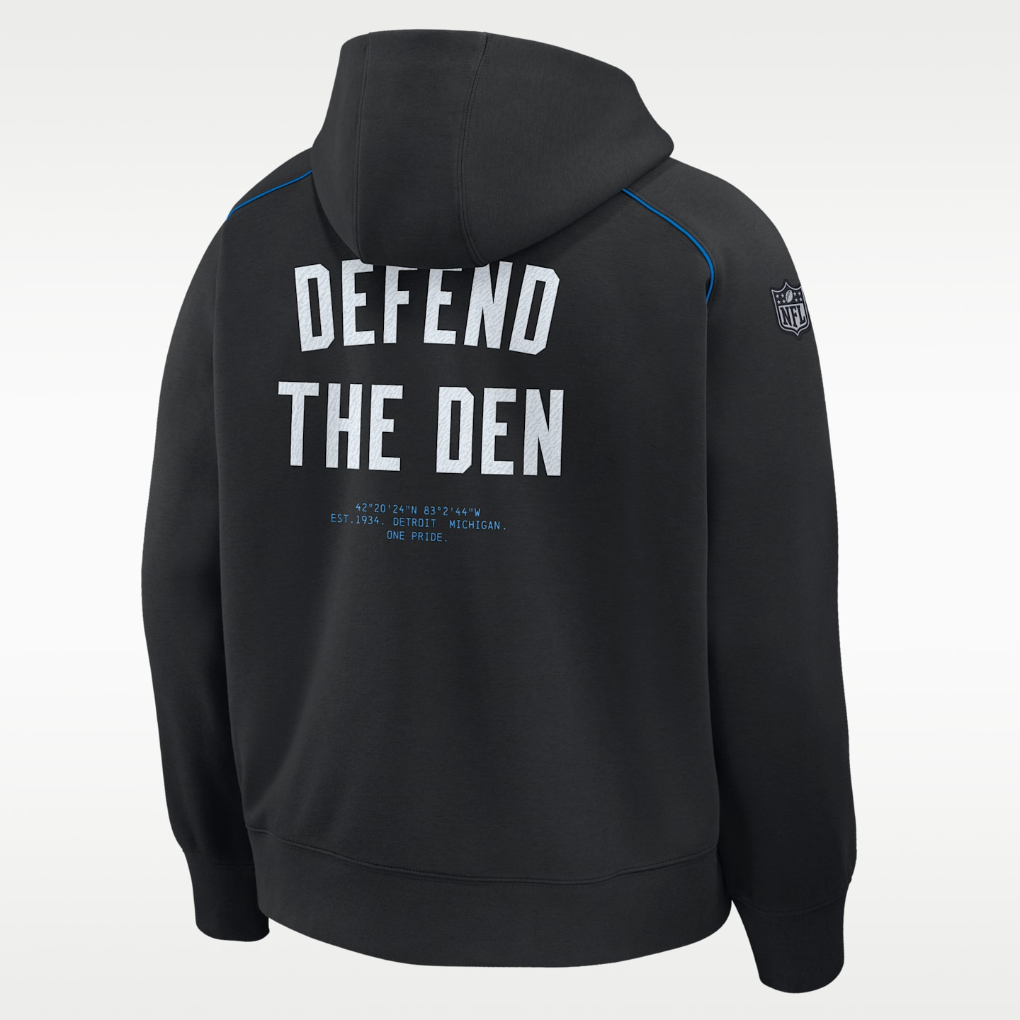 Мужское худи Nike Detroit Lions Rivalries Collection Air NFL Pullover, цвет: Чёрный — фото 2