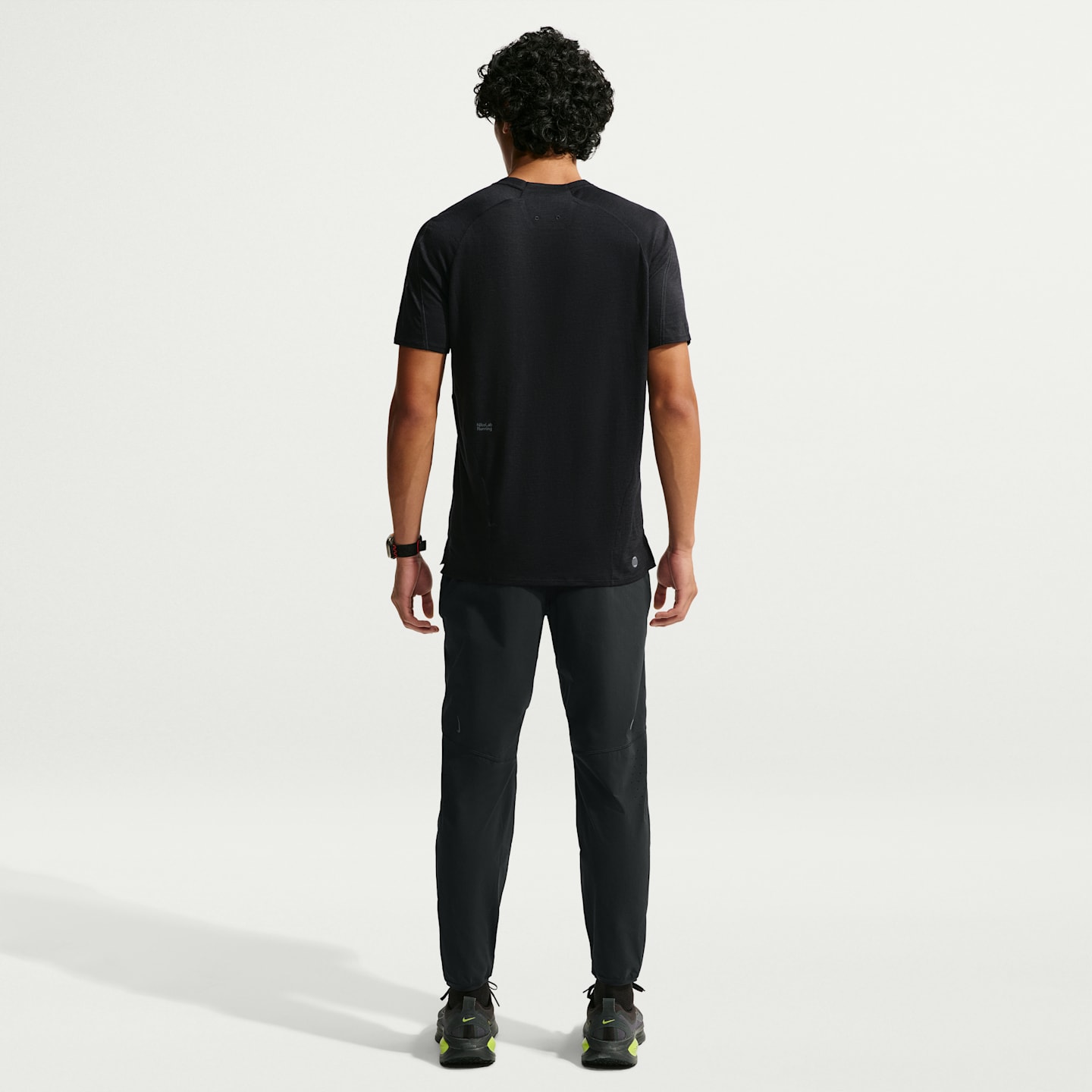 Мужской топ NikeLab Running Wool-Blend Short-Sleeve Top, цвет: Чёрный / Антрацитовый — фото 5