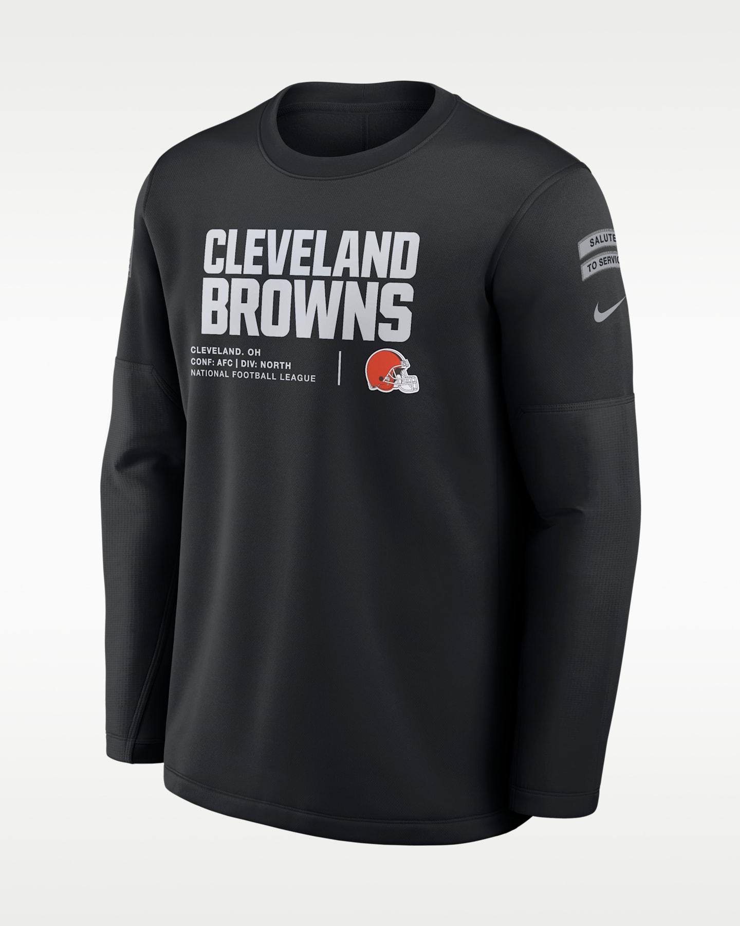 Мужской свитшот Nike Cleveland Browns Salute to Service Sideline Coaches NFL, цвет: Чёрный — фото 3
