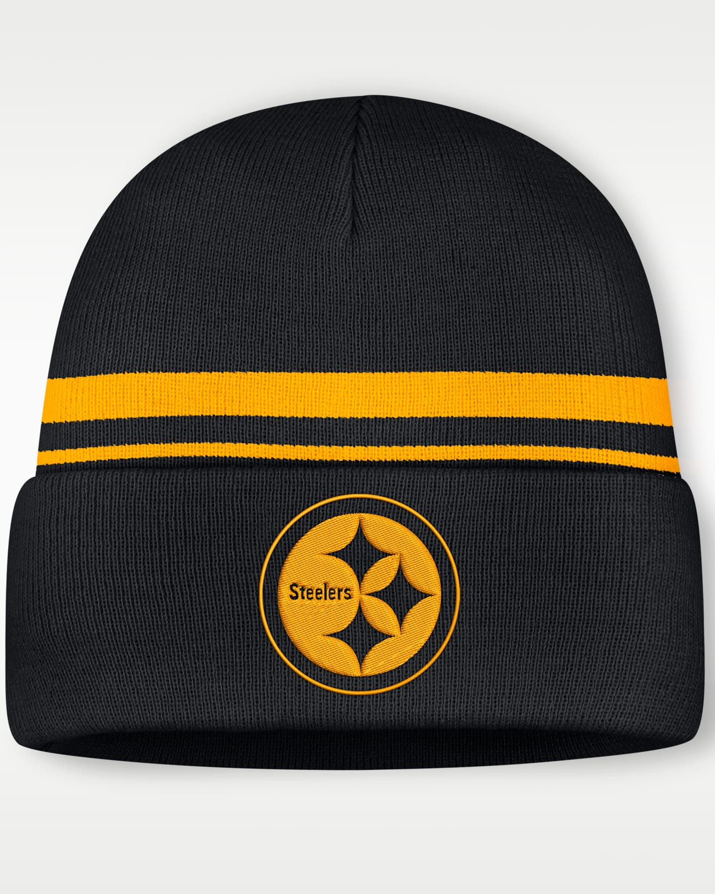 Мужская шапка-бини с отворотом Nike Pittsburgh Steelers Primetime Utility NFL, цвет: Чёрный — фото 3