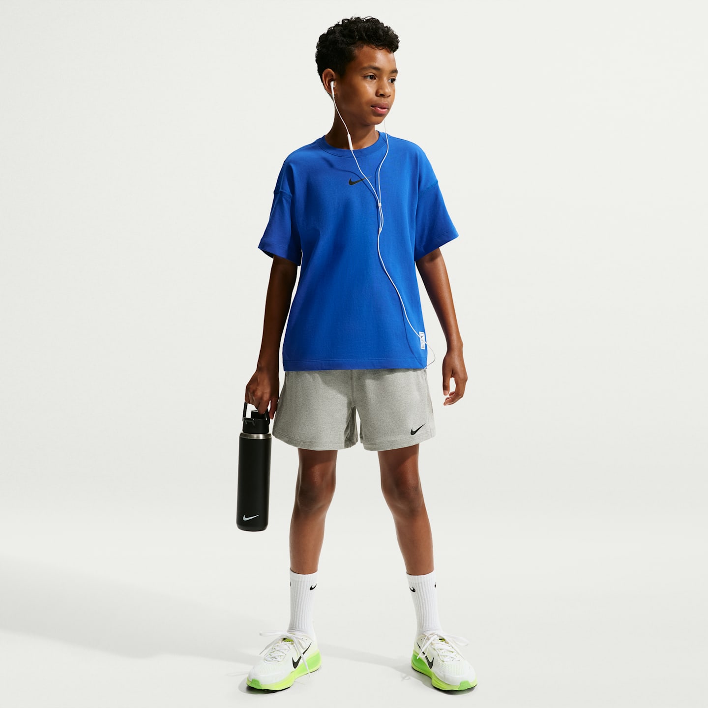Топ Nike Pro Dri-FIT Short-Sleeve Training для мальчиков, цвет: Королевский синий / Чёрный — фото 4
