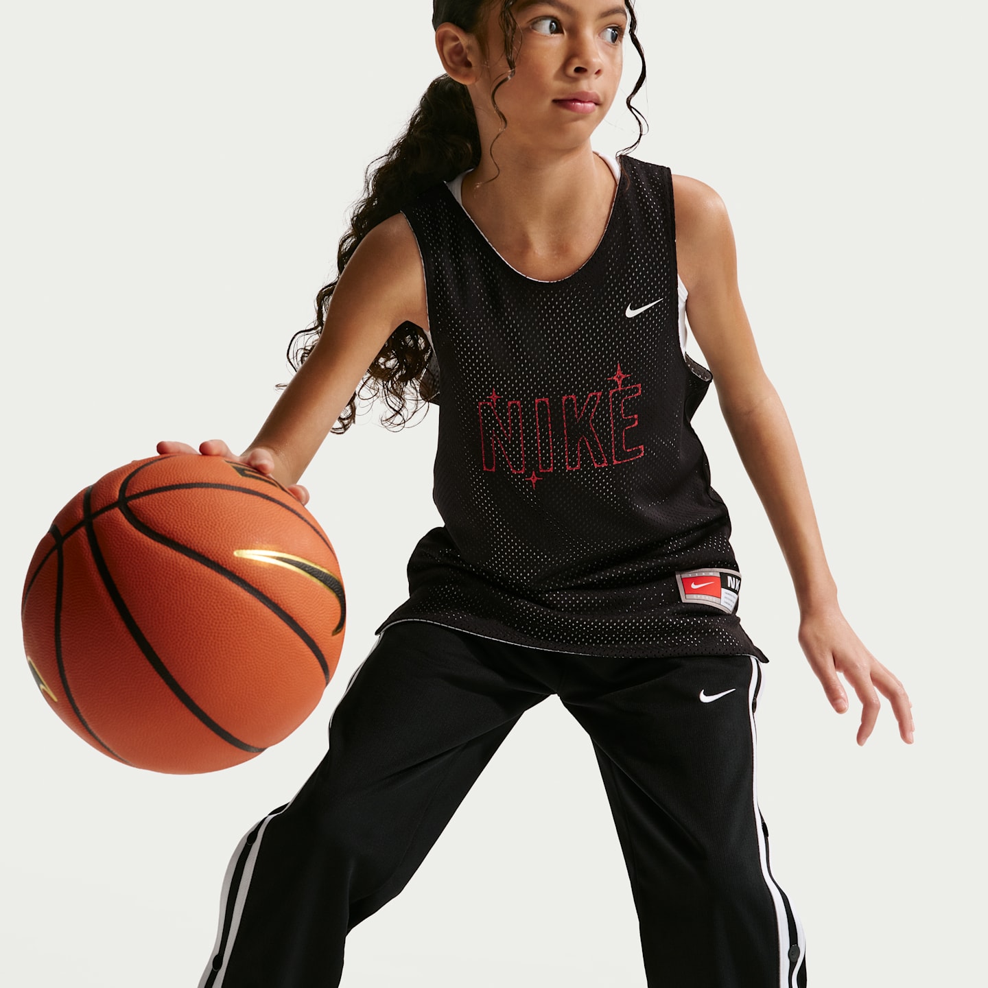 Детский топ Nike Sportswear Dri-FIT Basketball Jersey, цвет: Чёрный / Белый — фото 3