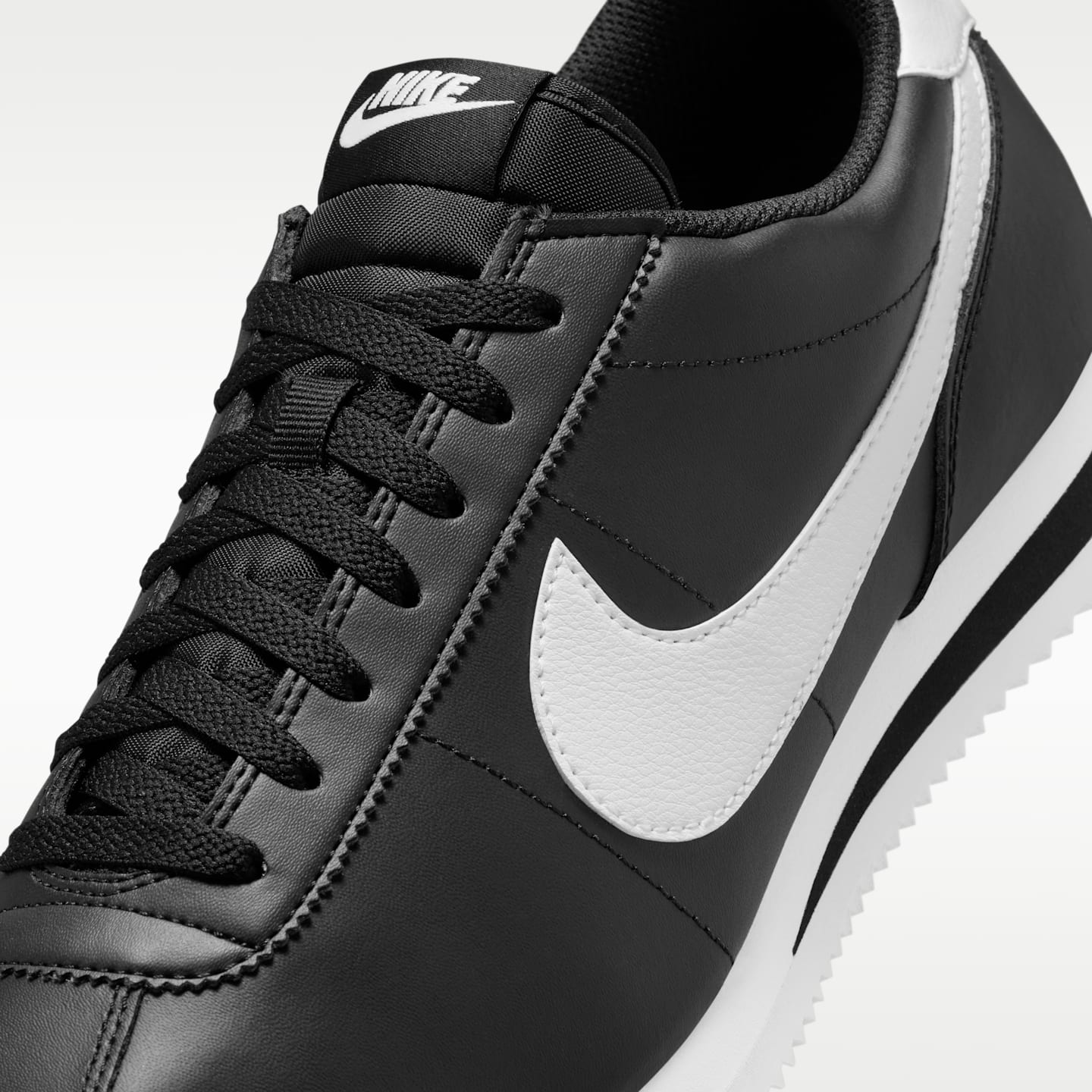 Мужские кроссовки Nike Cortez Leather, цвет: Чёрный / Белый — фото 7