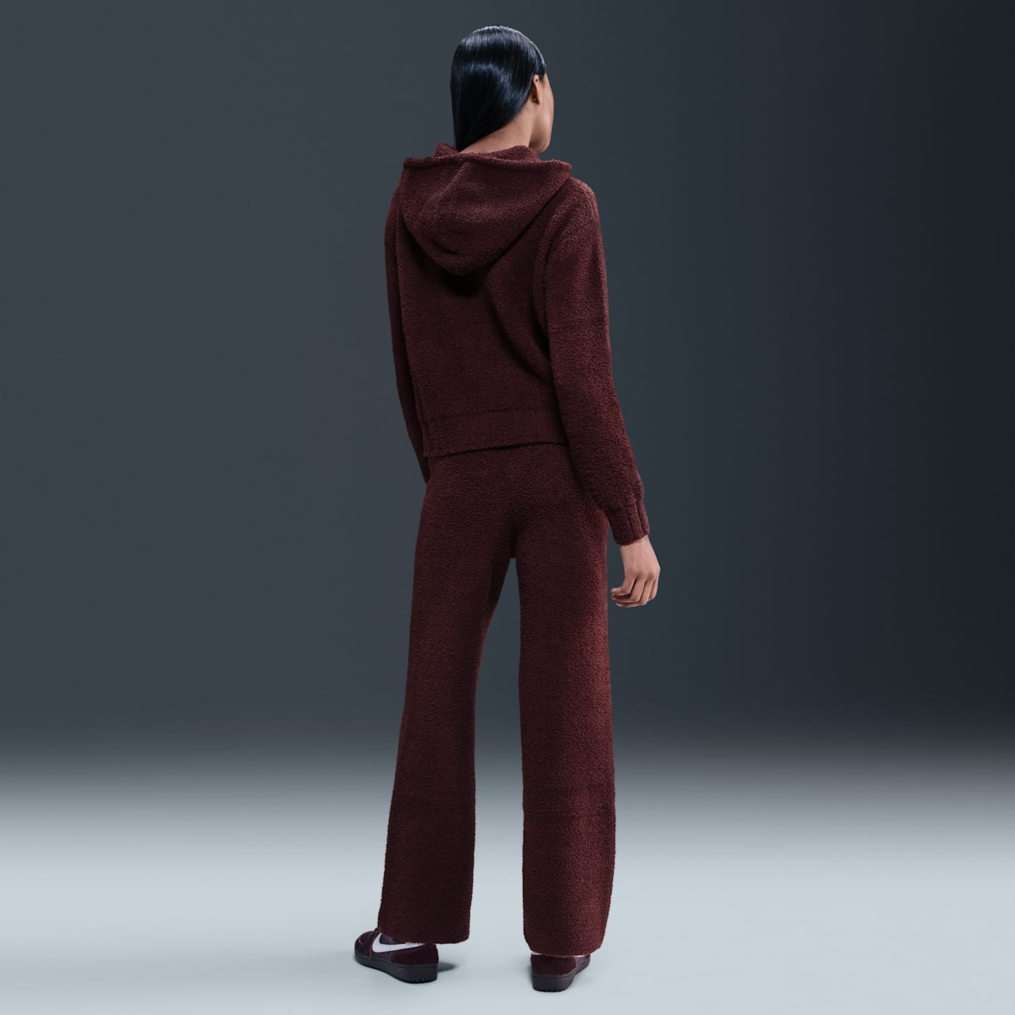 Женские брюки Nike Sportswear Phoenix Cozy Bouclé Slim Knit, цвет: Бордовый — фото 4