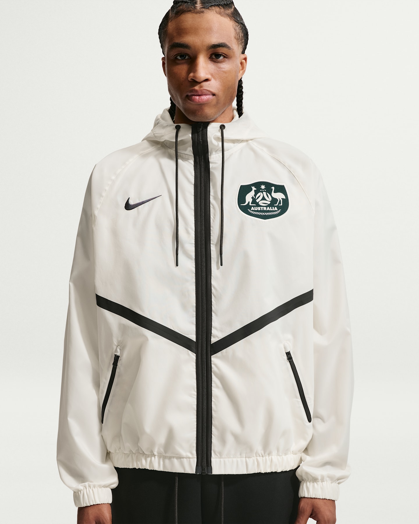 Мужская футбольная куртка Nike Australia Anthem Dri-FIT, цвет: Молочный / Еловый — фото 7