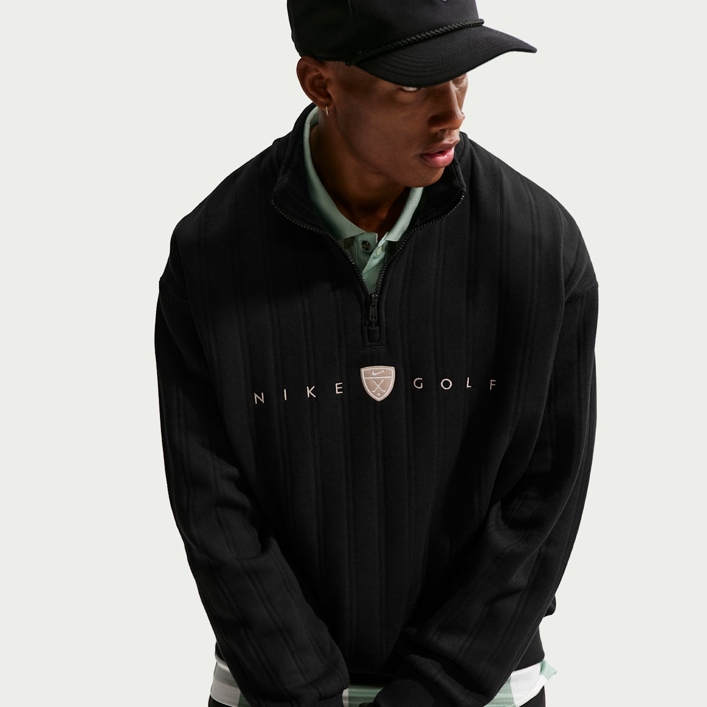 Мужской топ для гольфа Nike Fairway Fresh Therma-FIT оверсайз на молнии 1/2, цвет: Чёрный — фото 3