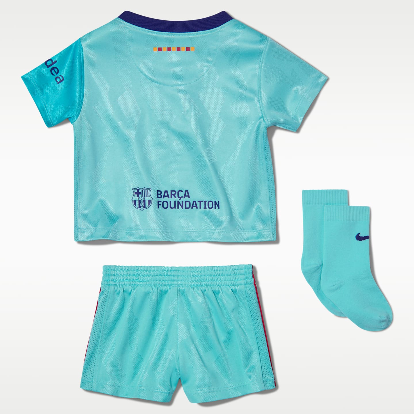 Футбольный комплект для малышей Nike FC Barcelona 2026/27 Stadium Third из 3 предметов, цвет: Зелёный морозный / Красный — фото 2