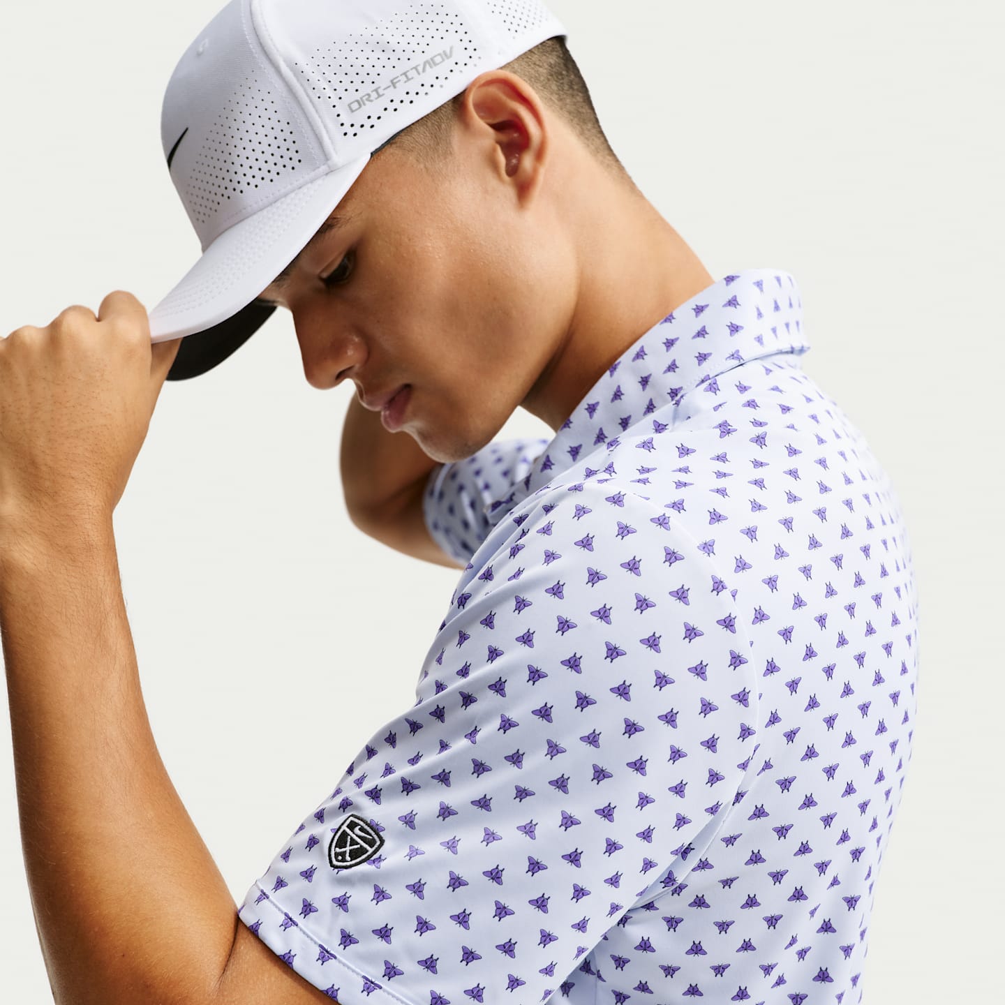 Мужское поло Nike Par Dri-FIT Printed Golf Polo, цвет: Фиолетовый — фото 3