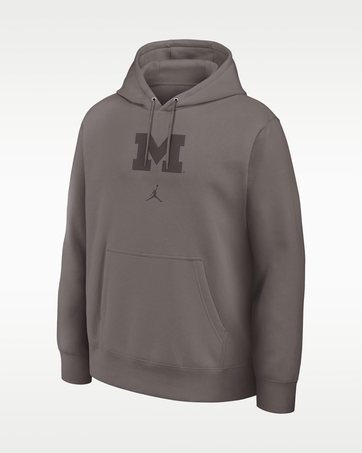 Мужское худи Nike Michigan Washed Club College Pullover, цвет: Серо-бежевый — фото 3