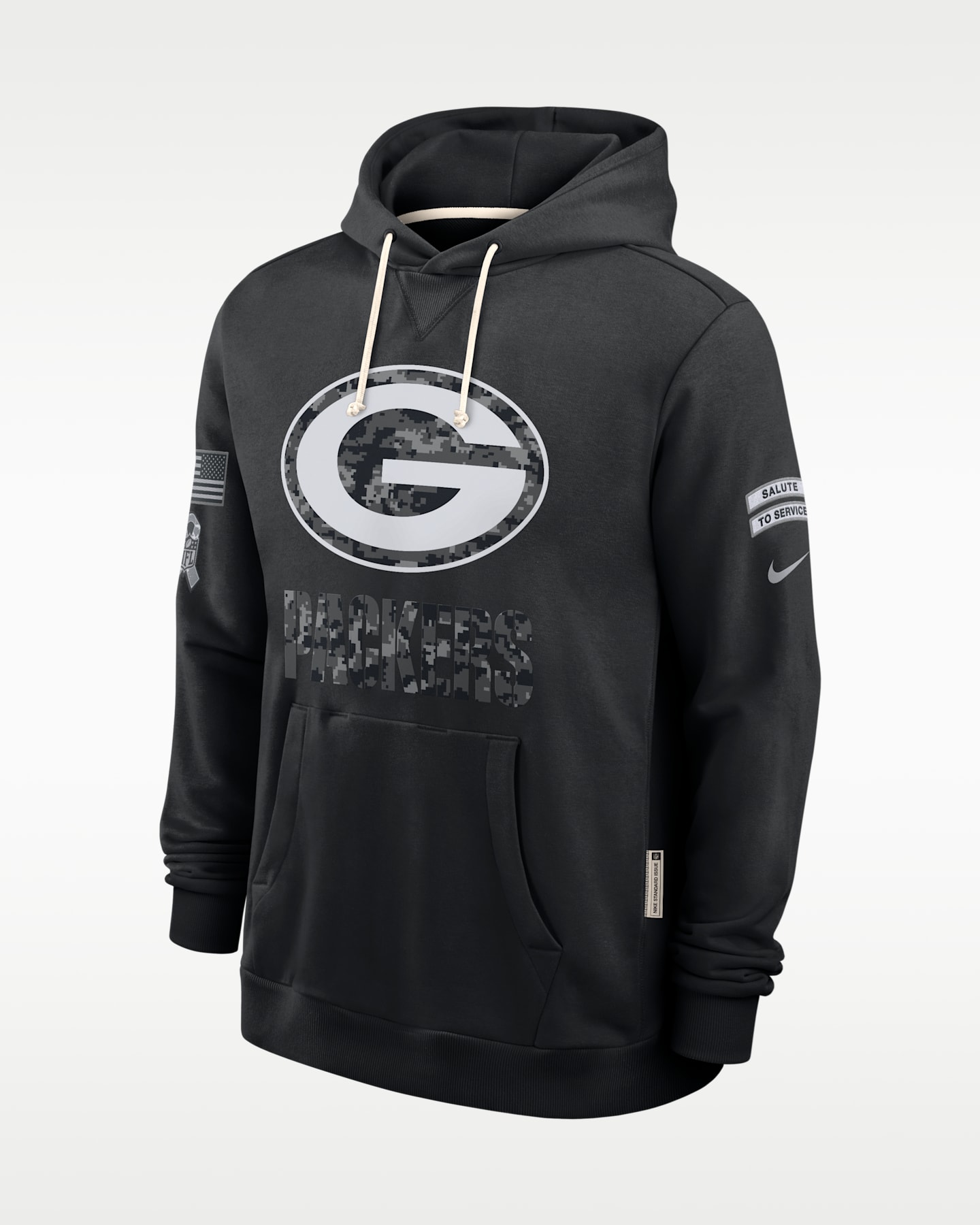 Мужское худи Nike Green Bay Packers Salute to Service Sideline Dri-FIT NFL, цвет: Чёрный — фото 3