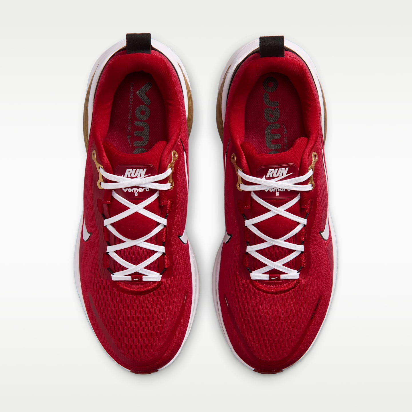 Мужские кроссовки Nike Vomero 18 (San Francisco 49ers) NFL Road Running, цвет: Красный / Золотой — фото 4