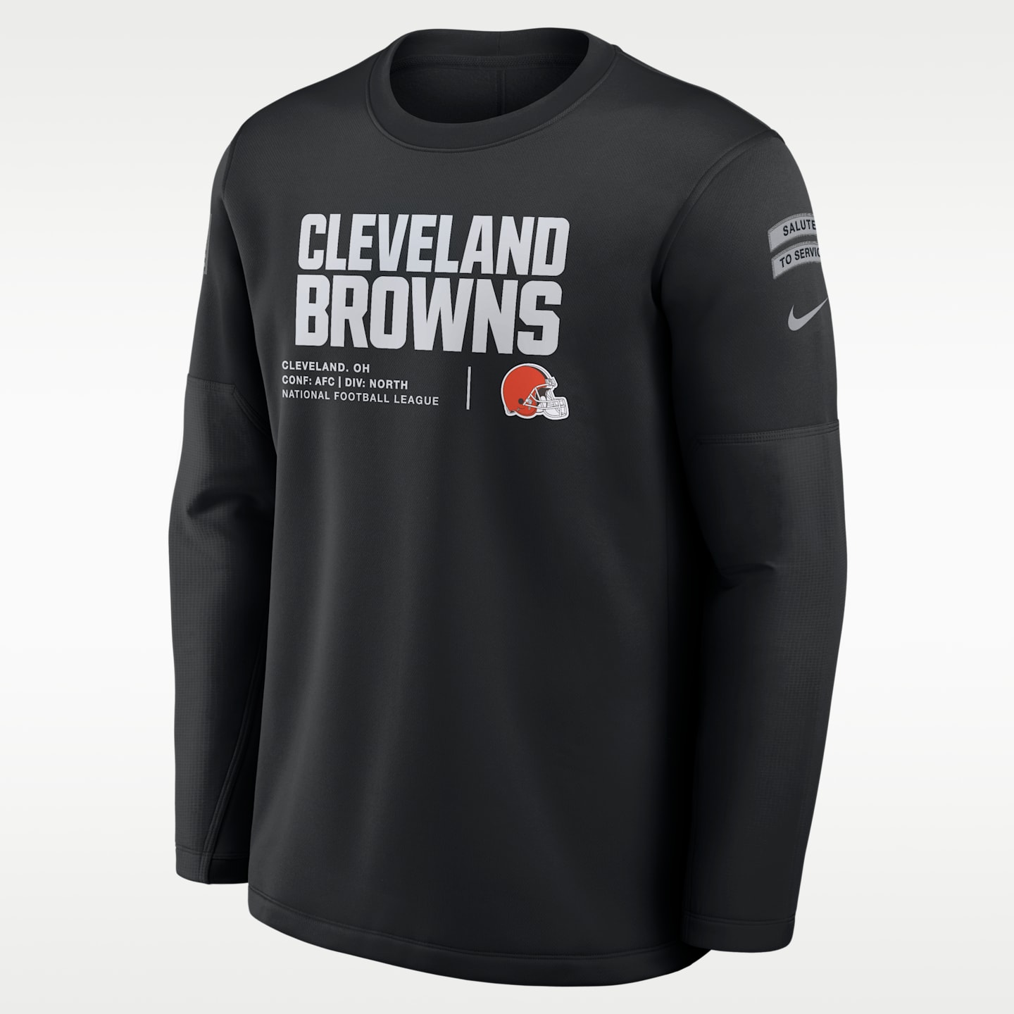 Мужской свитшот Nike Cleveland Browns Salute to Service Sideline Coaches NFL, цвет: Чёрный — фото 1