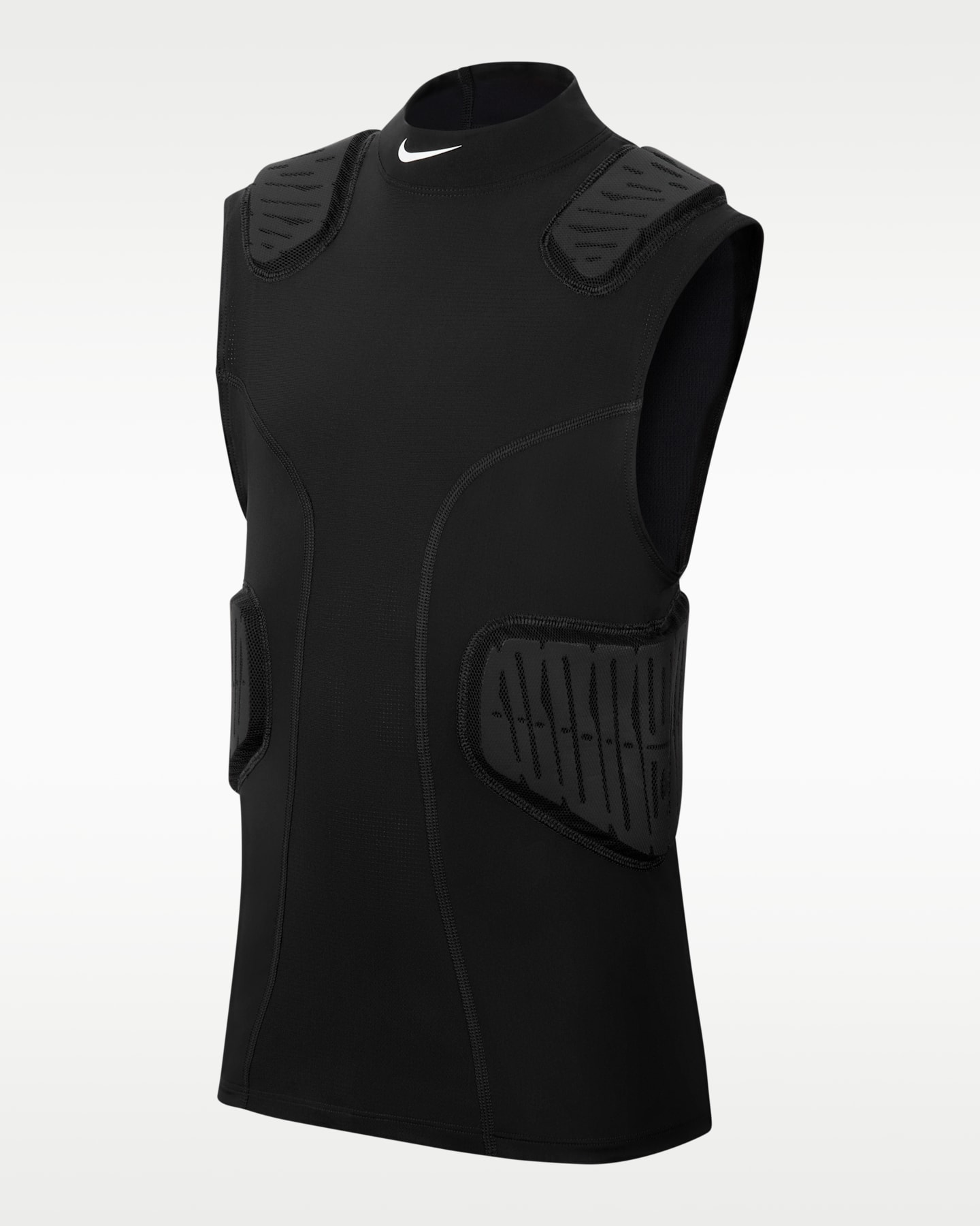 Детский топ Nike Pro HyperStrong 5-Pad Top 2.0, цвет: Чёрный / Белый — фото 4