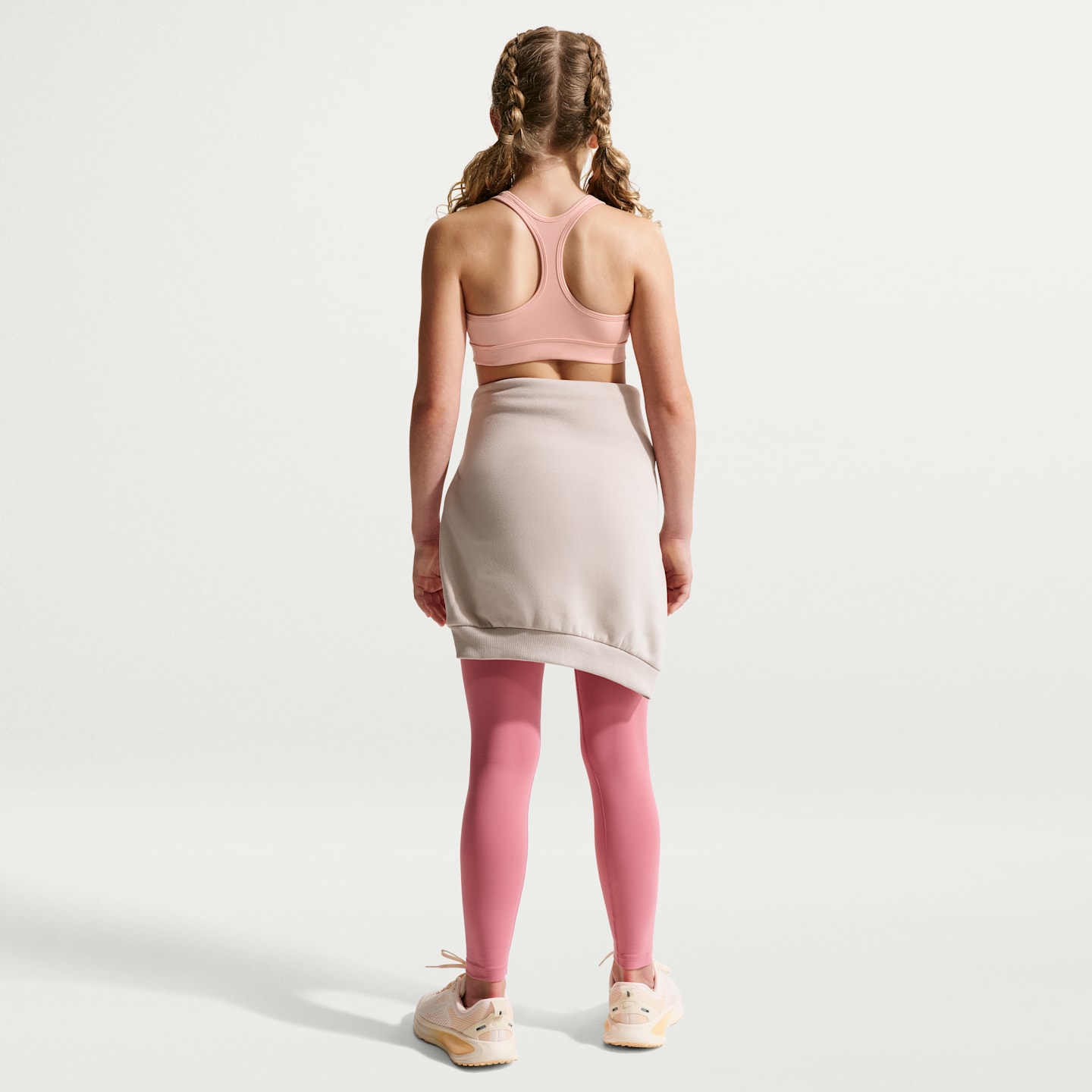 Детский спортивный бюстгальтеры Nike Swoosh для девочек, цвет: Оранжевый / Белый — фото 5