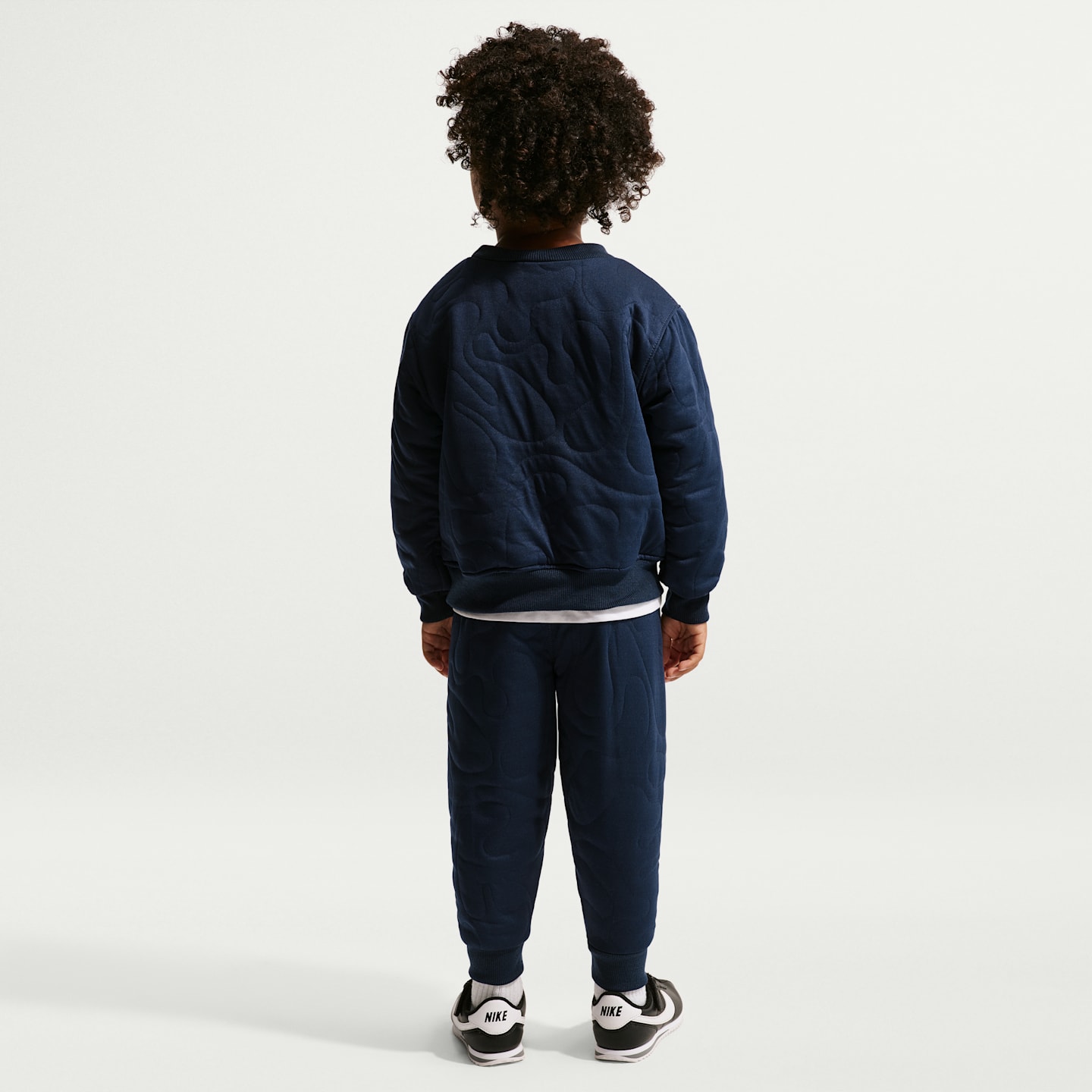 Детские комплекты Nike Sportswear Toddler Frost Futura 2-Piece Crew Set, цвет: Полуночный тёмно-синий — фото 7