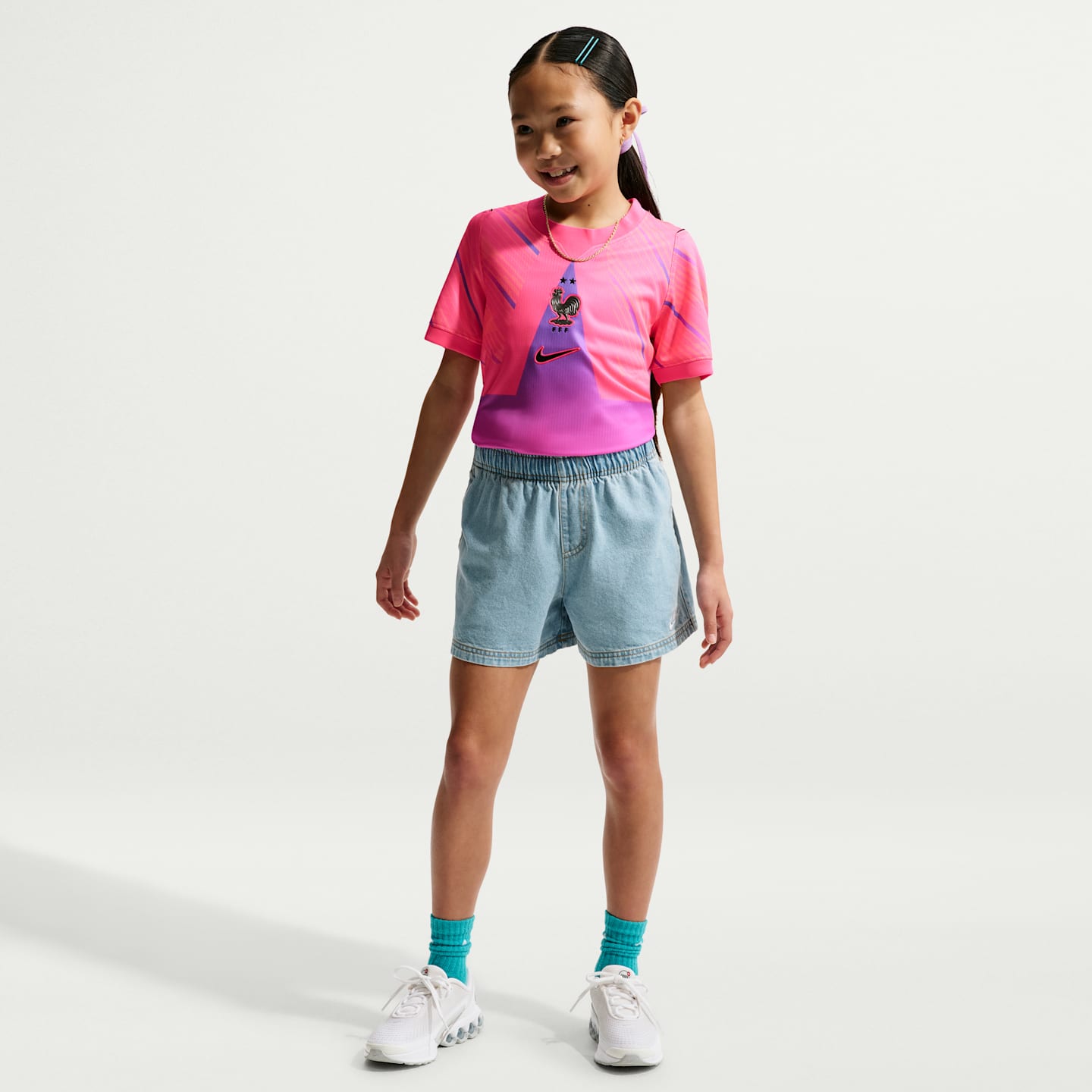 Детская футбольная футболка вратаря Nike FFF 2026 Stadium Dri-FIT Replica, цвет: Розовый / Закатный — фото 6