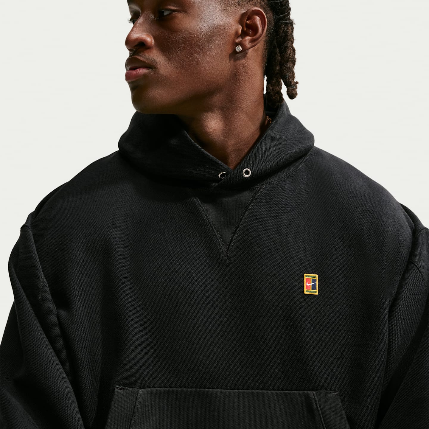 Мужское худи Nike Club Rules из махрового трикотажа, цвет: Чёрный / Молочный — фото 7