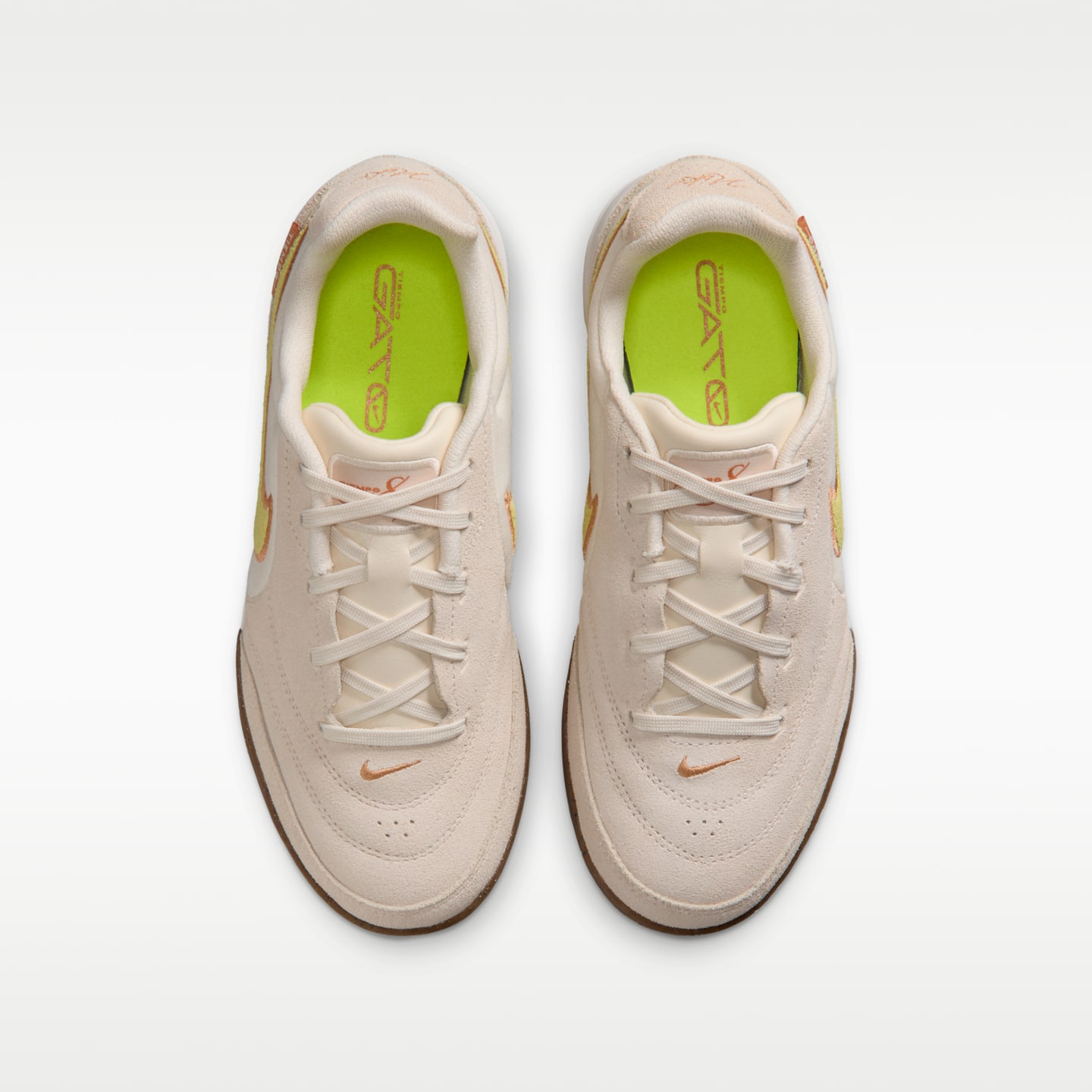Детские кроссовки Nike Jr. Tiempo Streetgato PRM Low-Top Soccer, цвет: Меловой / Лимонный — фото 4