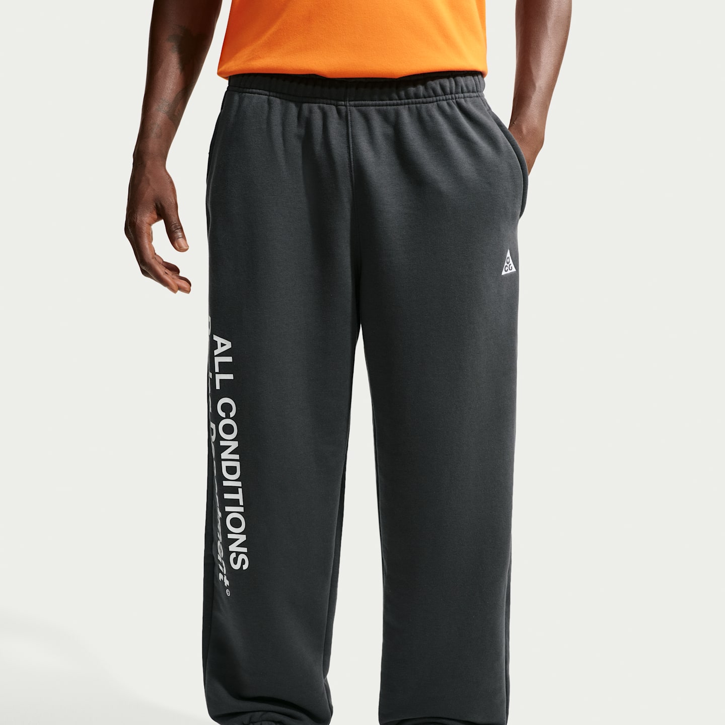 Мужские флисовые брюки Nike ACG Tuff Fleece Dri-FIT, цвет: Серый / Белый — фото 2