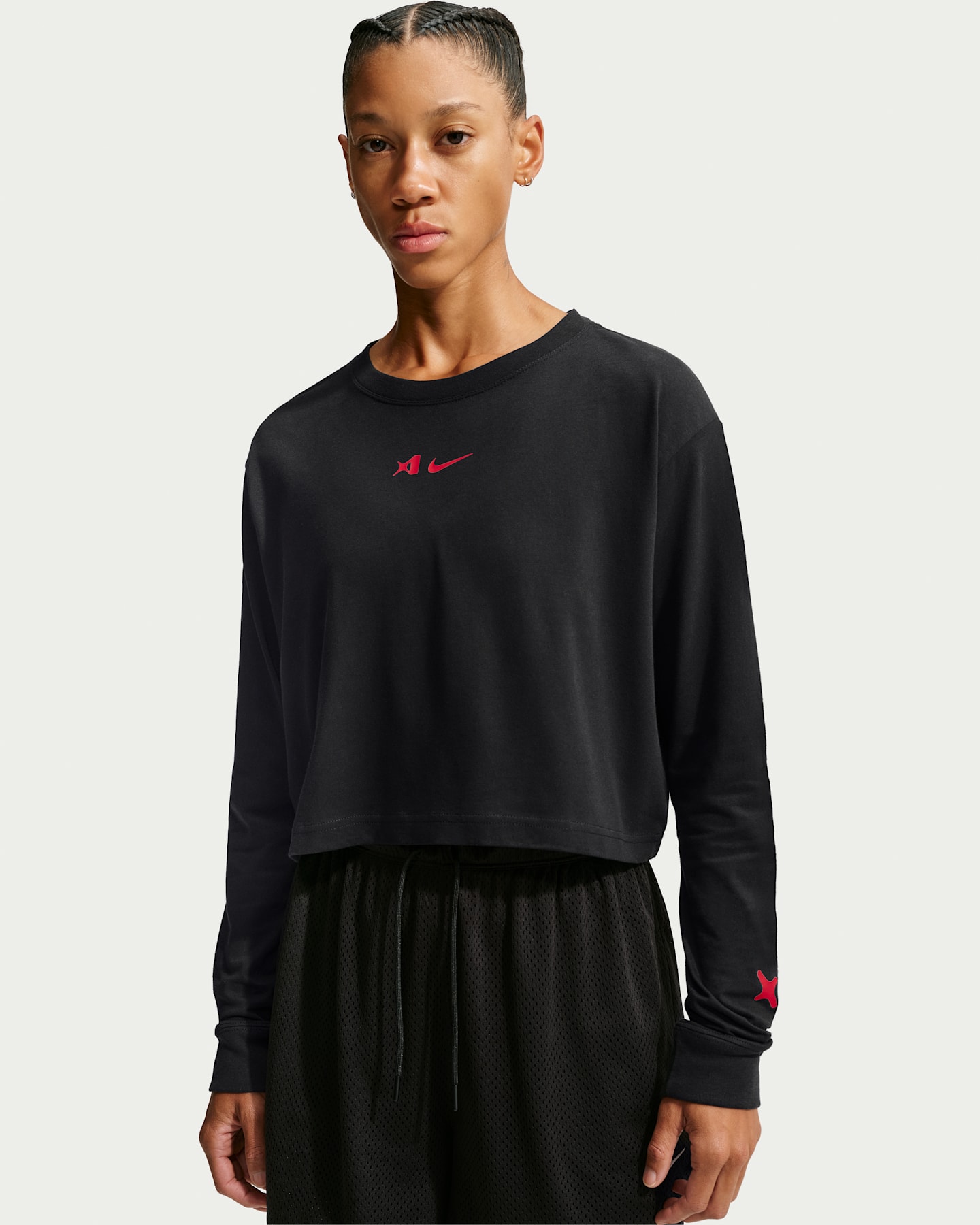 Женская баскетбольная футболка Nike A'ja Wilson с длинным рукавом, цвет: Чёрный — фото 6