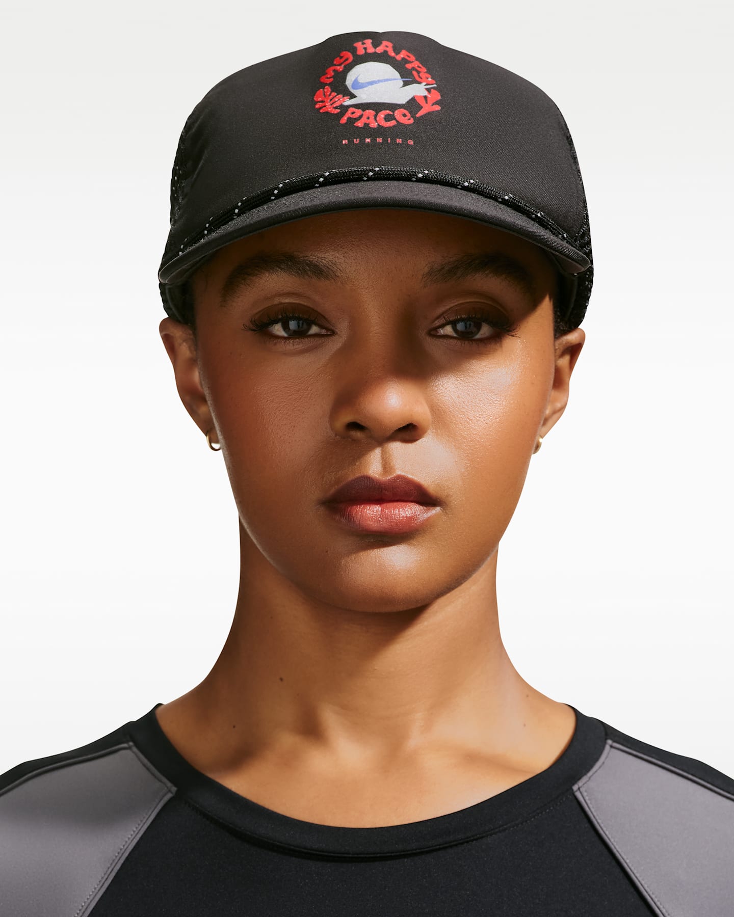 Кепка Nike Pro Dri-FIT Unstructured Happy Pace, цвет: Чёрный / Антрацитовый — фото 7