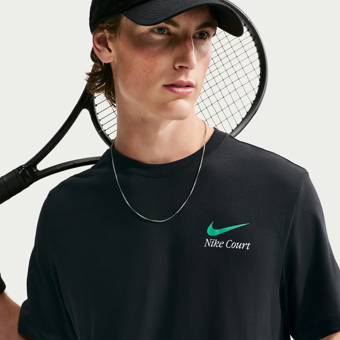 Мужская теннисная футболка NikeCourt Dri-FIT, цвет: Чёрный — фото 3