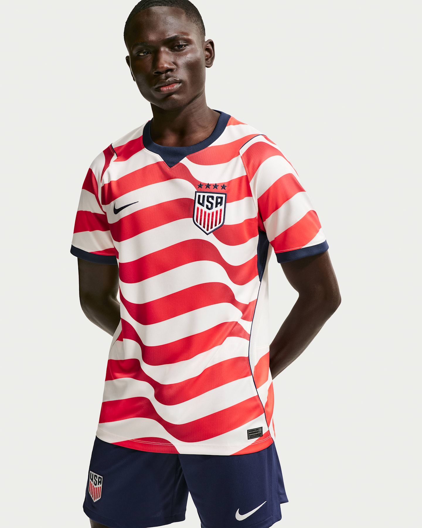 Мужской топ Nike Uswnt 2026 Stadium Home Dri-FIT Soccer Replica Jersey, цвет: Молочный / Тёмно-синий — фото 6