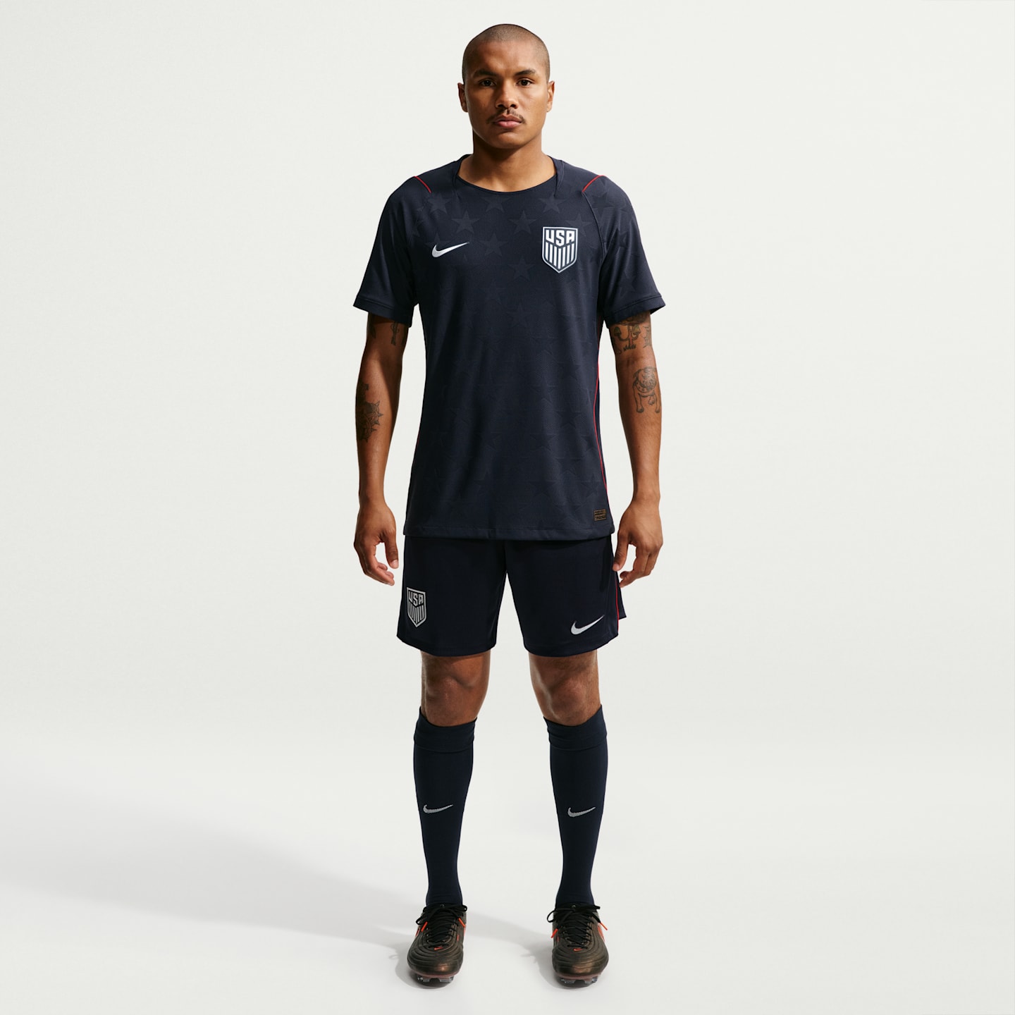 Мужской топ Nike Usmnt 2026 Match Away Aero-FIT Soccer Jersey, цвет: Обсидиановый / Красный — фото 4