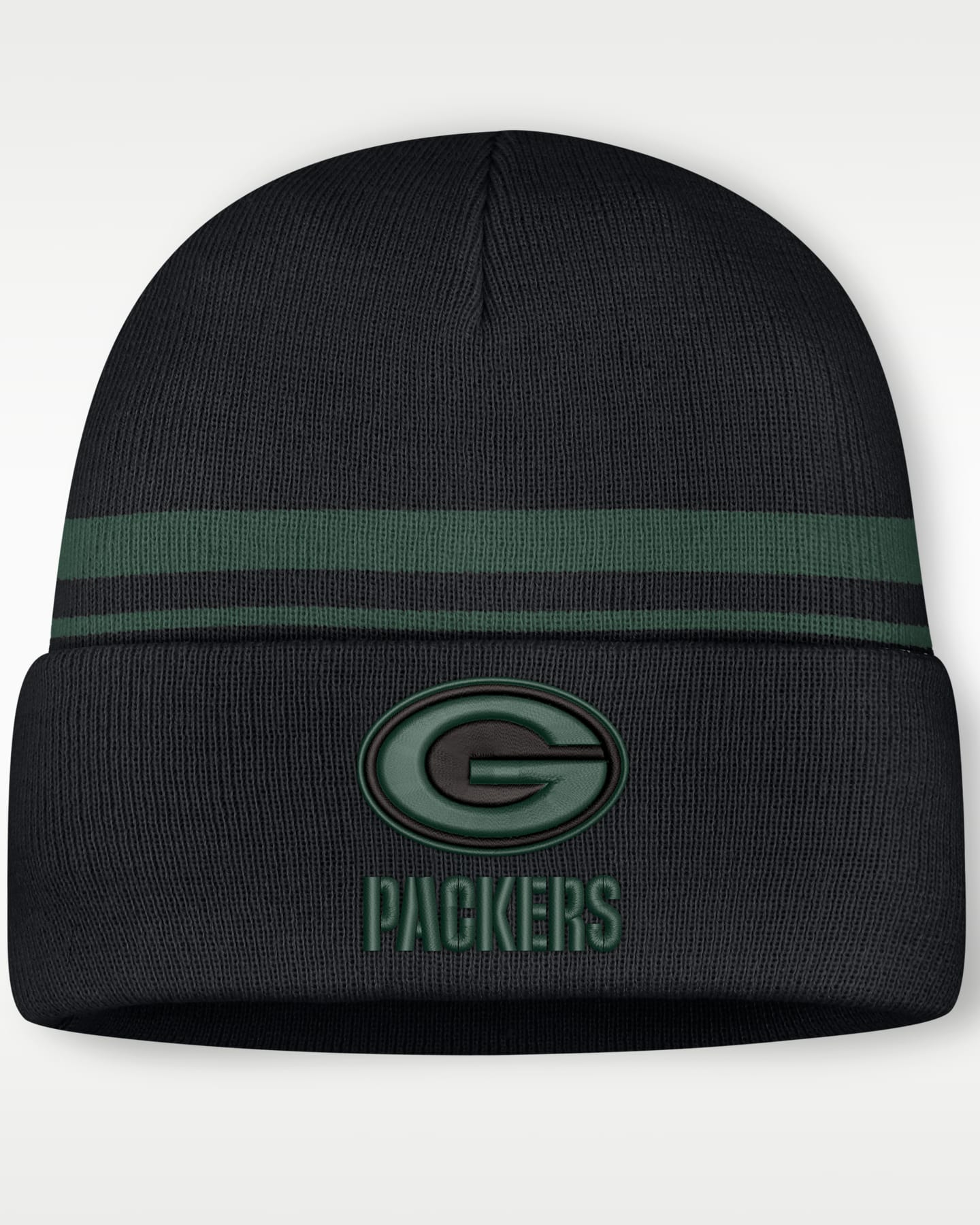Мужская шапка бини Nike Green Bay Packers Primetime Utility NFL с отворотом, цвет: Чёрный — фото 3
