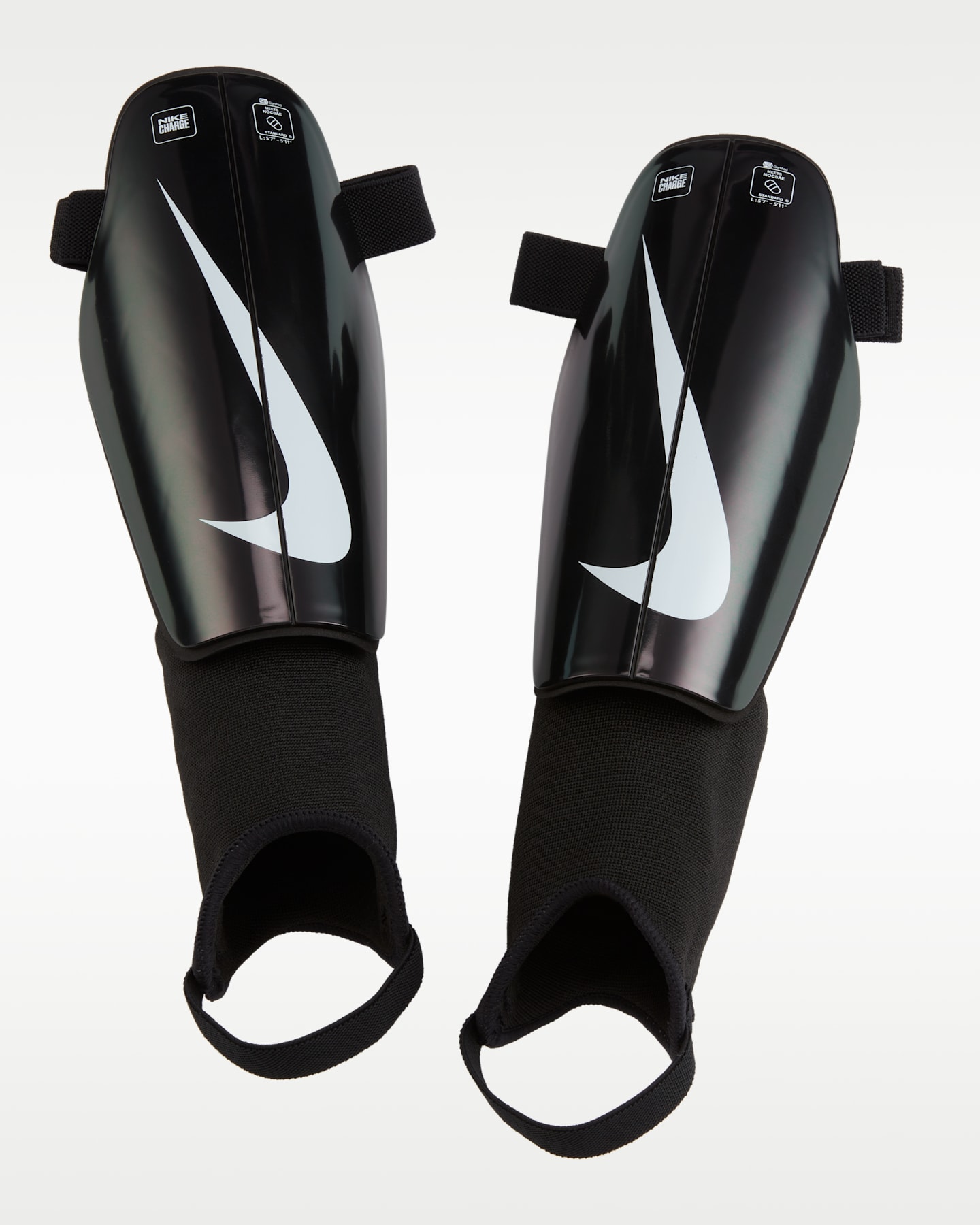 Футбольные щитки Nike Charge, цвет: Чёрный / Белый — фото 2