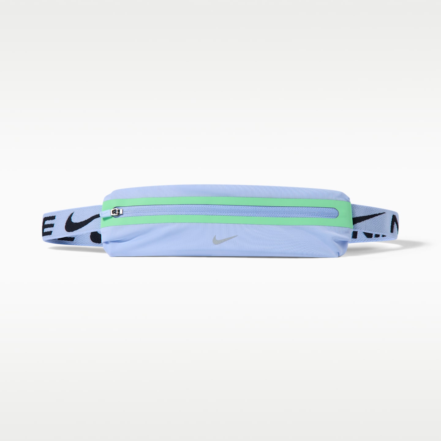 Сумка Nike Slim 4.0 Running Waist Pack, цвет: Серебристый / Зелёный — фото 2