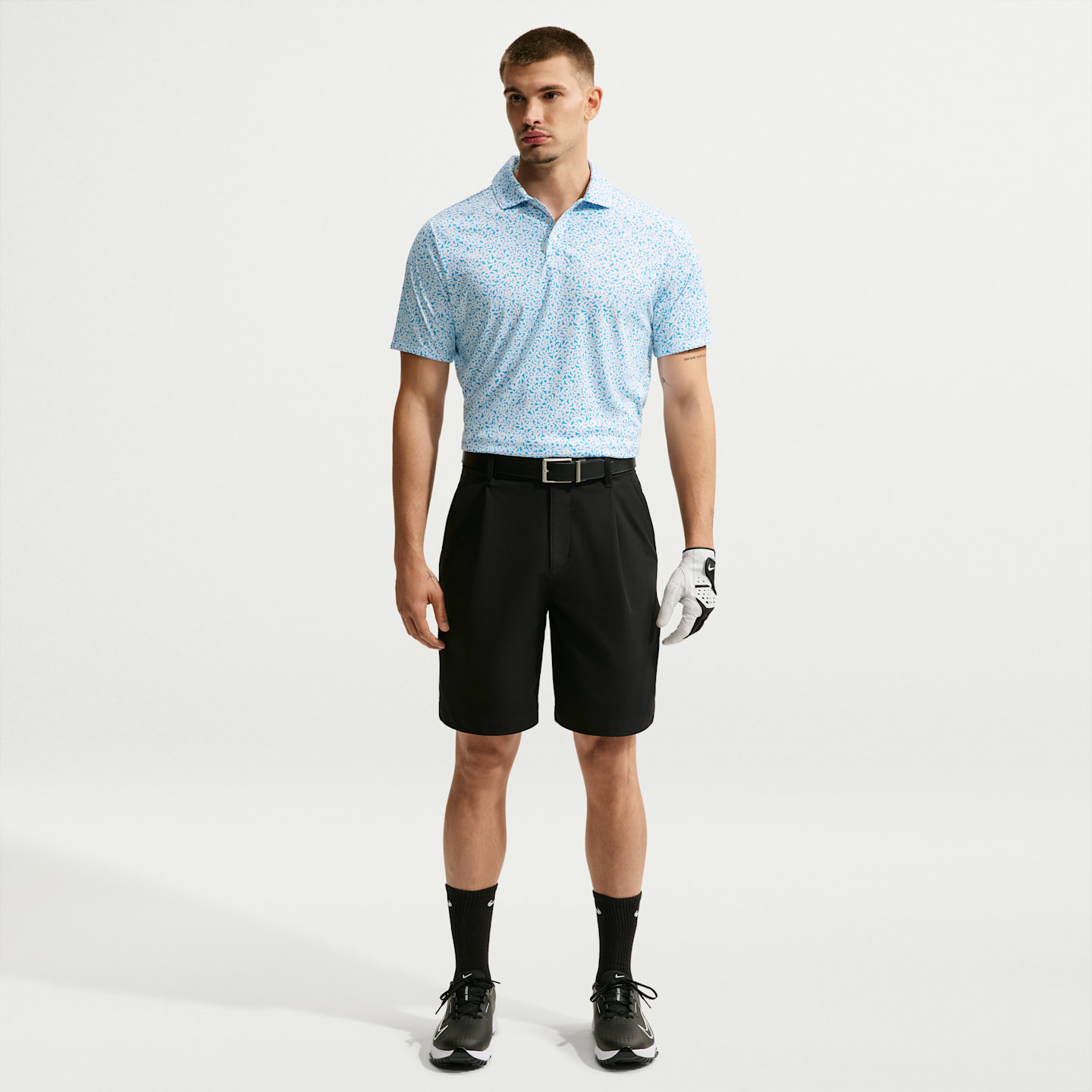 Мужское поло Nike Par Dri-FIT Microprint Birds Golf Polo, цвет: Синий — фото 4