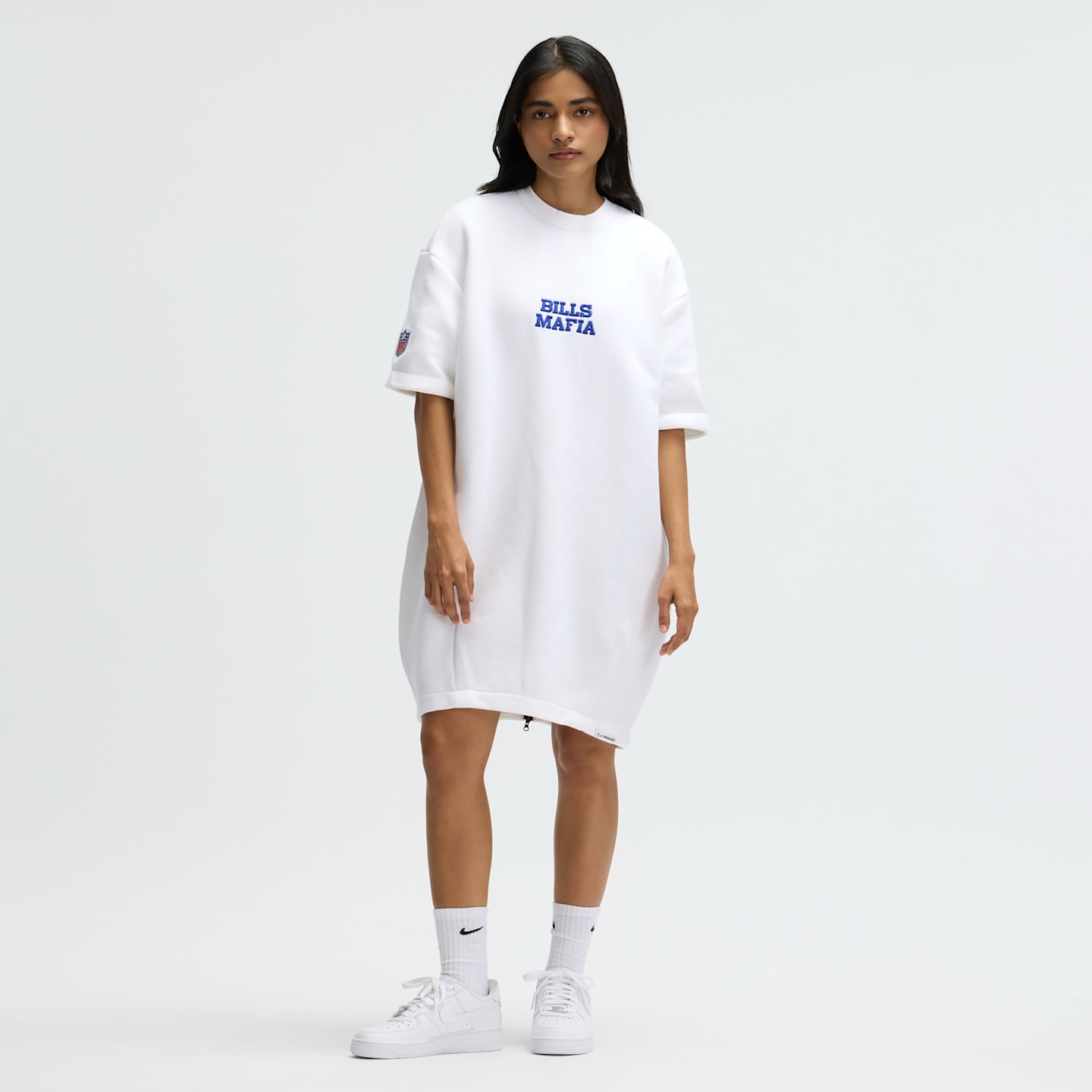 Женское платье Nike Buffalo Bills Rivalries Collection Oversized Tech Fleece NFL, цвет: Белый — фото 1