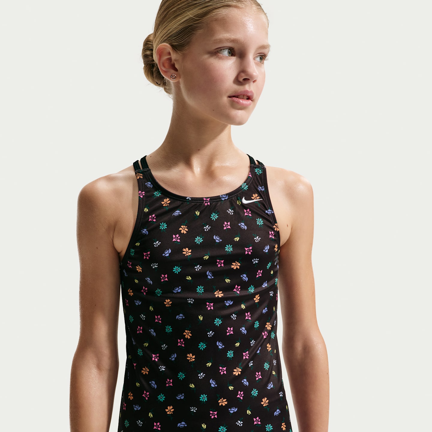 Комплект бикини Tankini для детей — Nike, цвет: Чёрный — фото 2