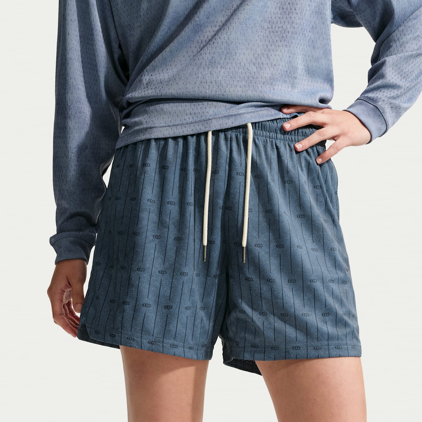 Женские сетчатые баскетбольные шорты 5" Nike Caitlin Standard Issue Dri-FIT, цвет: Синий / Тёмно-синий — фото 2