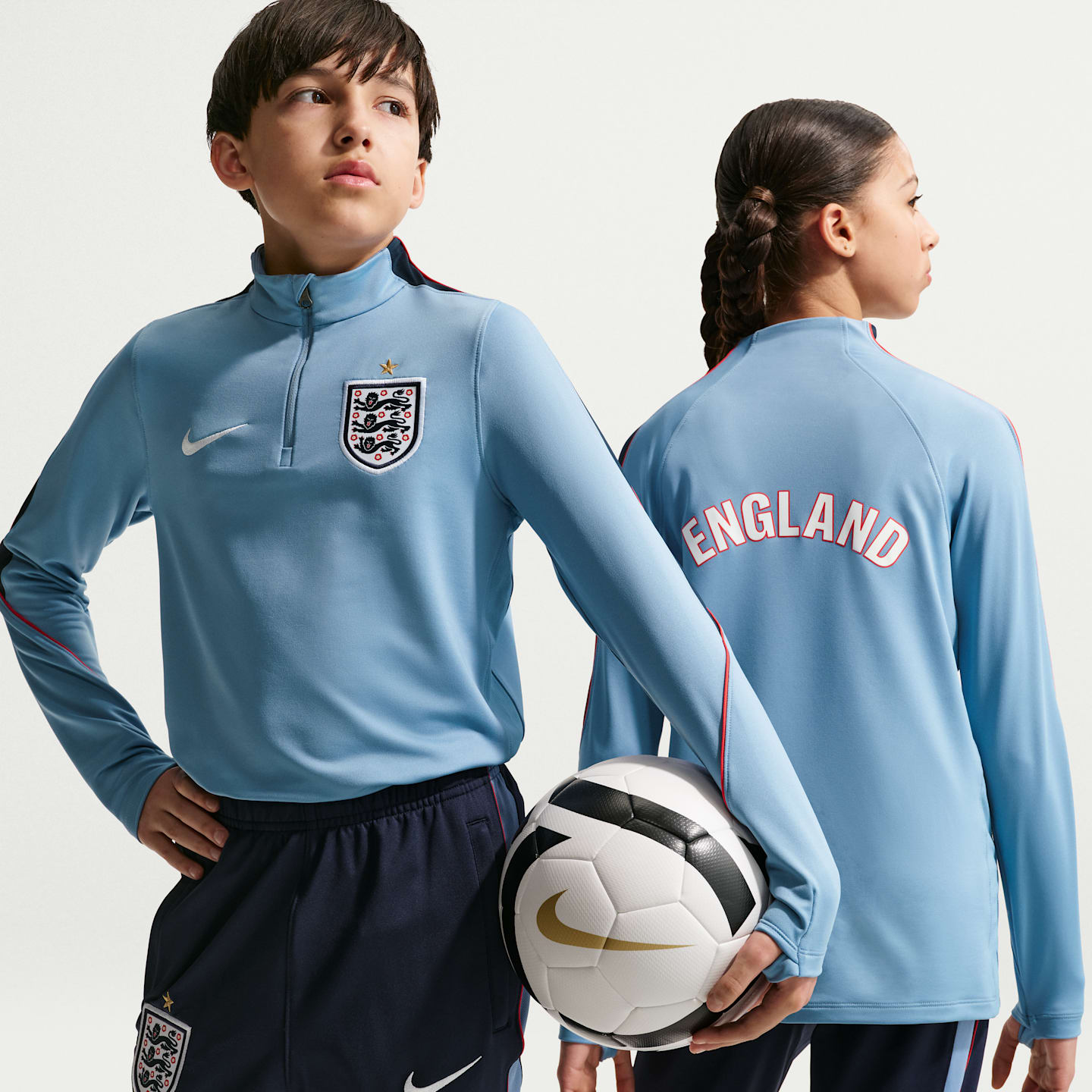 Детский топ Nike England Strike Dri-FIT Soccer Drill Top, цвет: Синий / Обсидиановый — фото 1