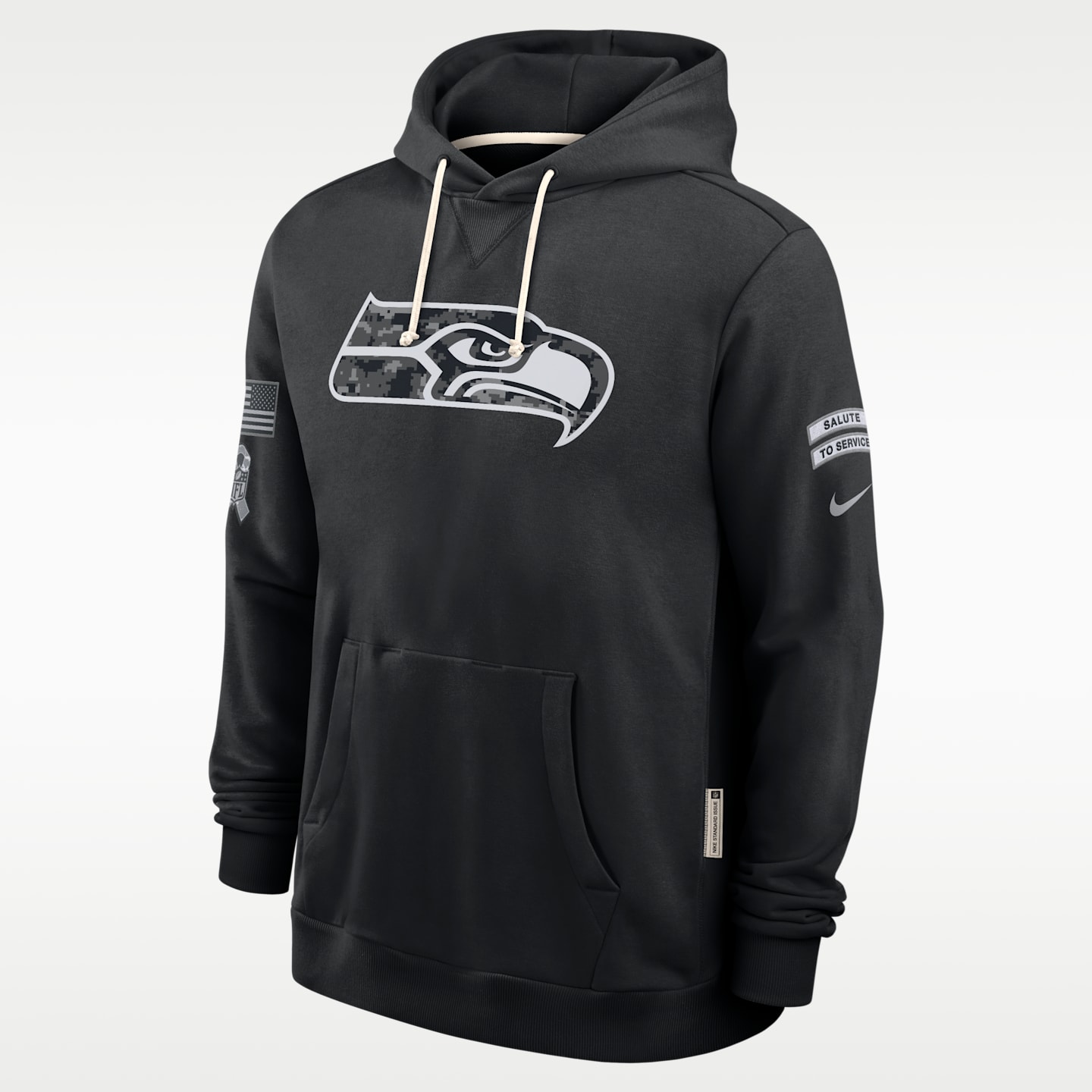 Мужская худи Nike Seattle Seahawks Salute to Service Sideline Dri-FIT NFL, цвет: Чёрный — фото 1