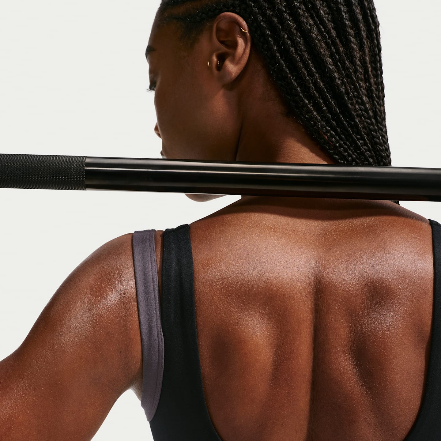 Спортивное бра One, лёгкая поддержка — Nike, цвет: Чёрный / Серый — фото 2