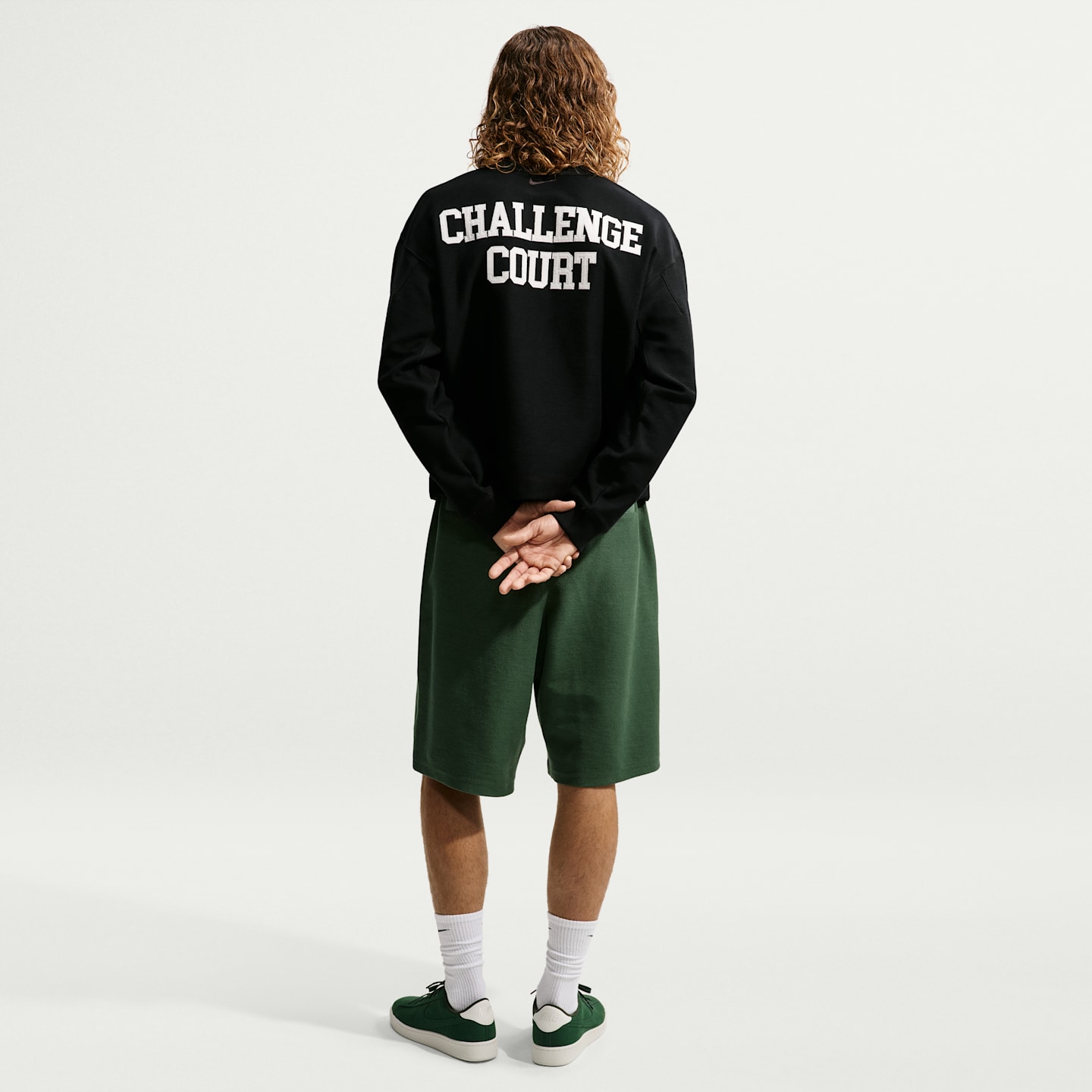 Мужской свитшот Nike Club Rules из махрового трикотажа, цвет: Чёрный / Молочный — фото 5