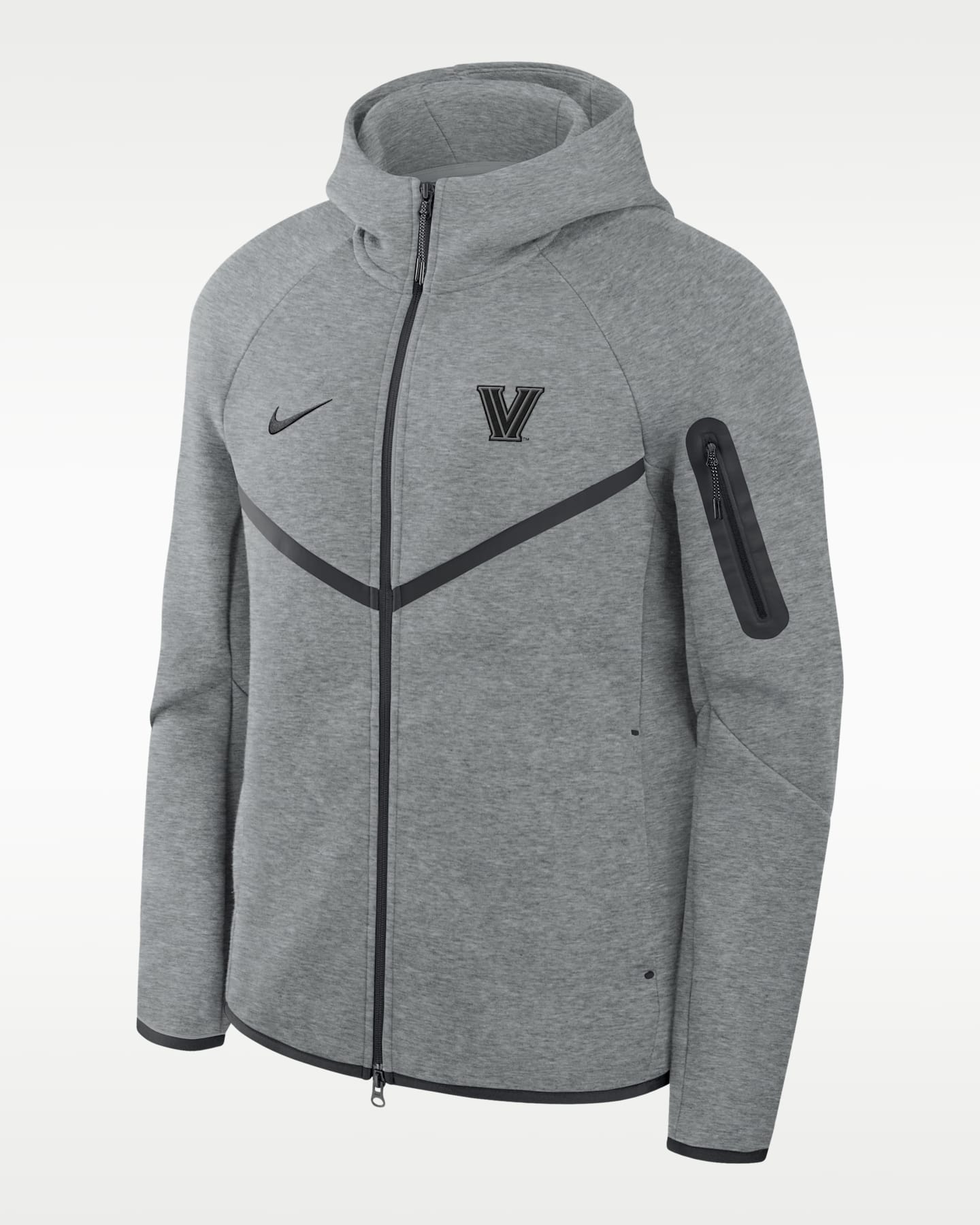 Мужское худи Nike Villanova Wildcats Tech Basketball Fleece Full-Zip, цвет: Серый — фото 2