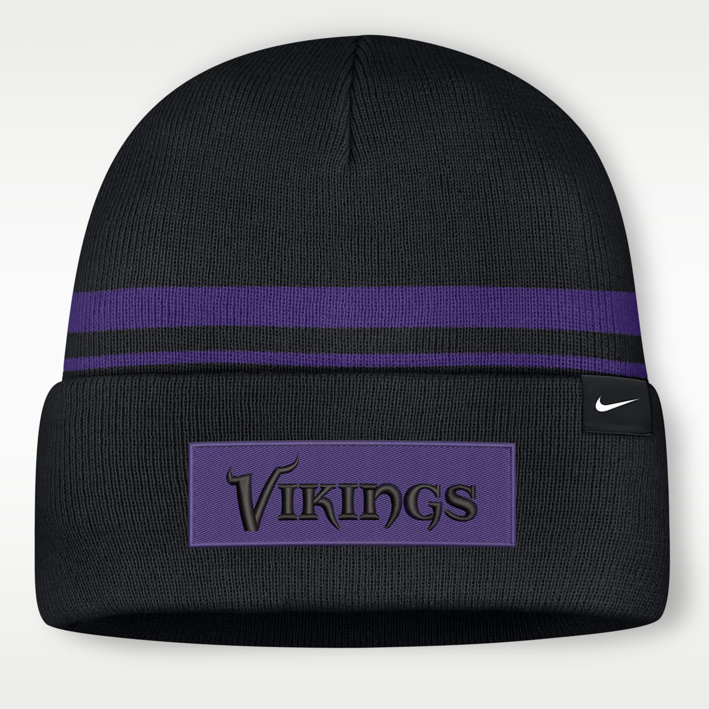 Мужская шапка с отворотом Nike NFL Minnesota Vikings Primetime Utility, цвет: Чёрный — фото 2