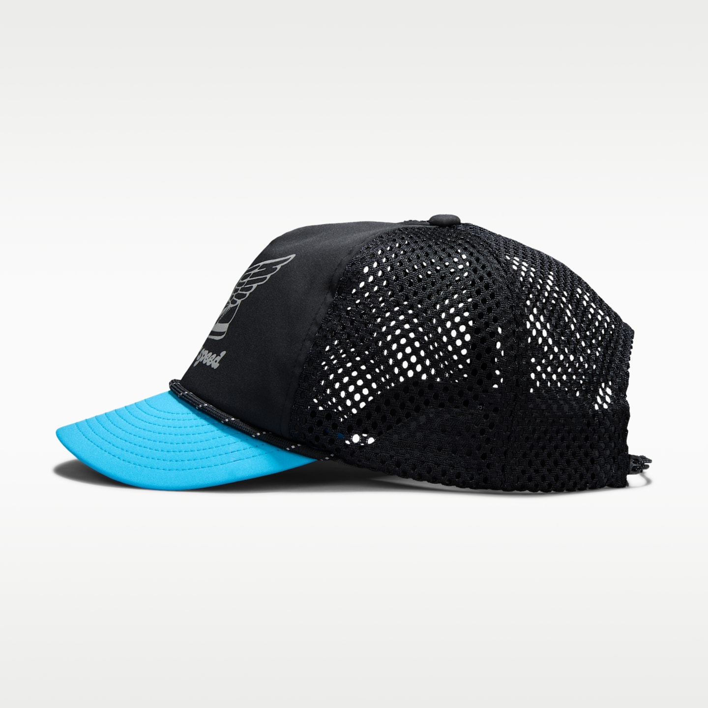 Беговая кепка Nike Pro Dri-FIT Unstructured с принтом, цвет: Чёрный / Светлый синий — фото 5